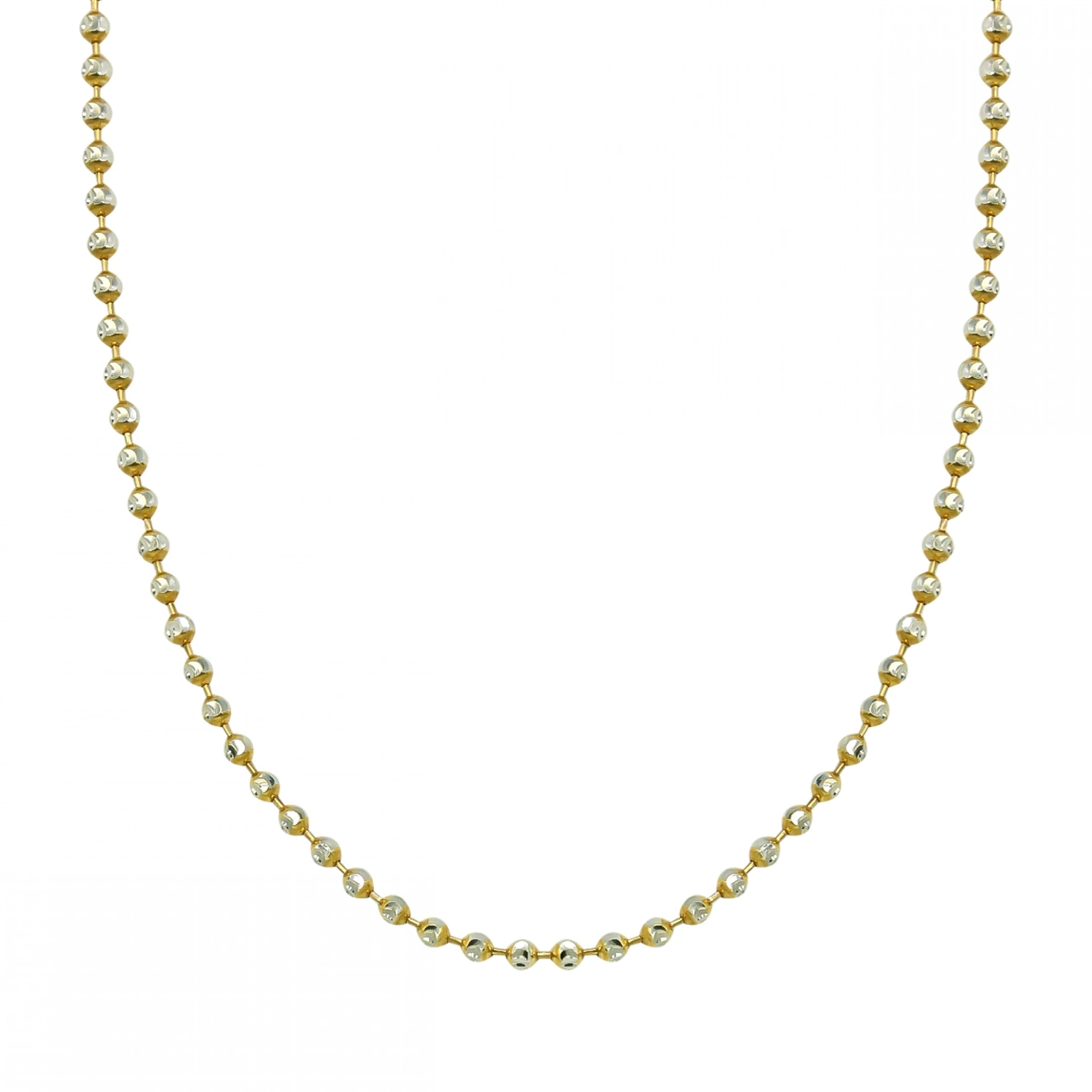 Parlak Toplu 14 Ayar Altın Zincir - 50 Cm