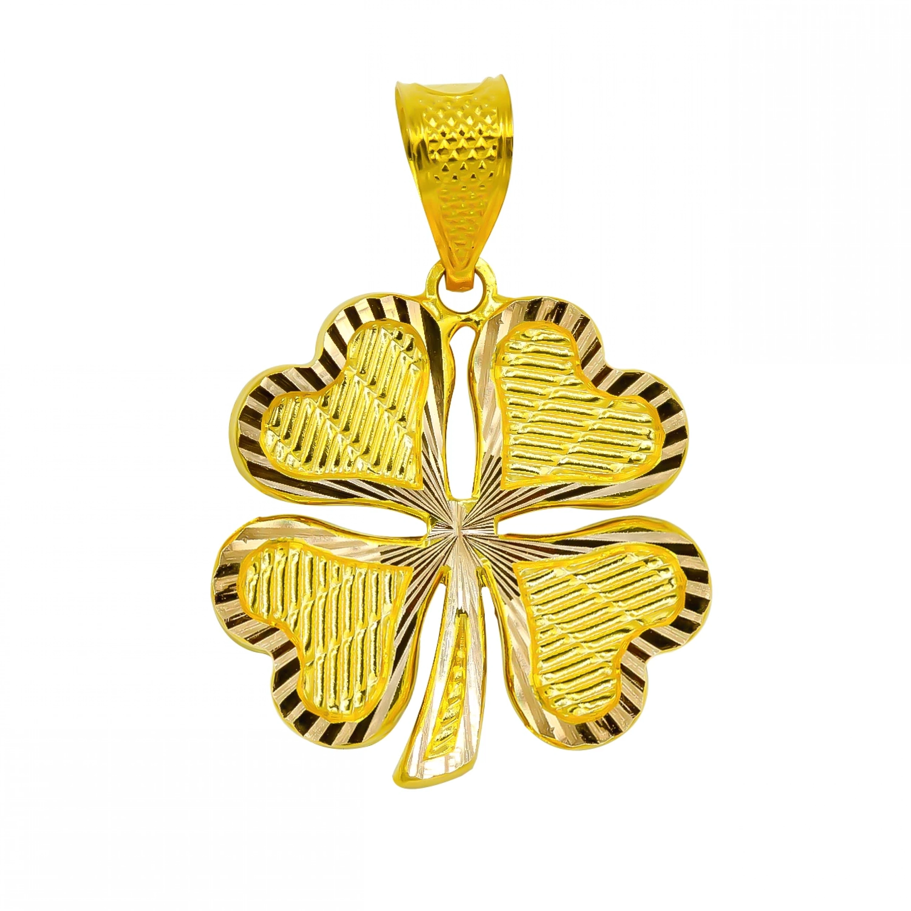 14 Ayar Yonca Altın Kolye Ucu