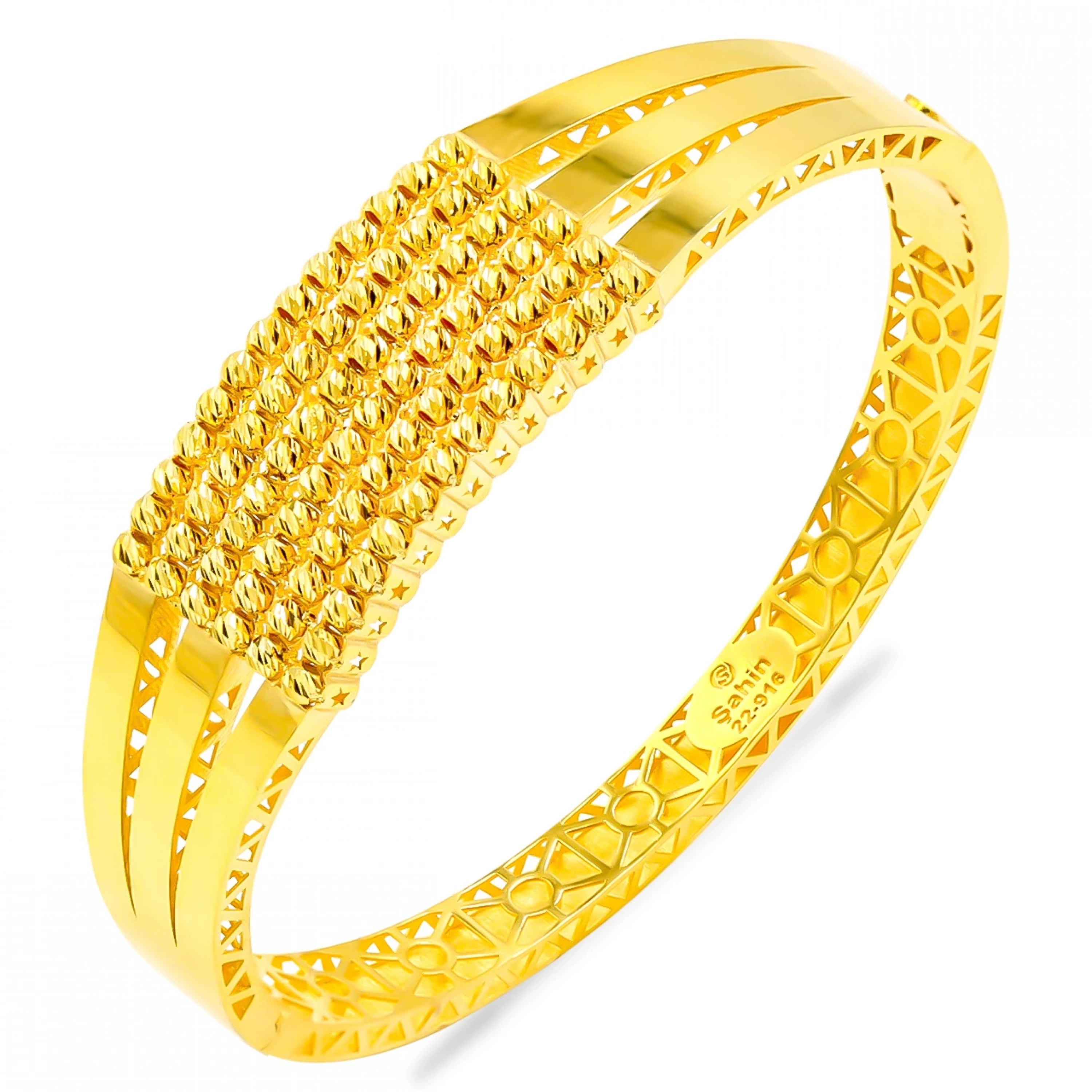 6 Sıra Dorika 22 Ayar Altın Kelepçe Bilezik