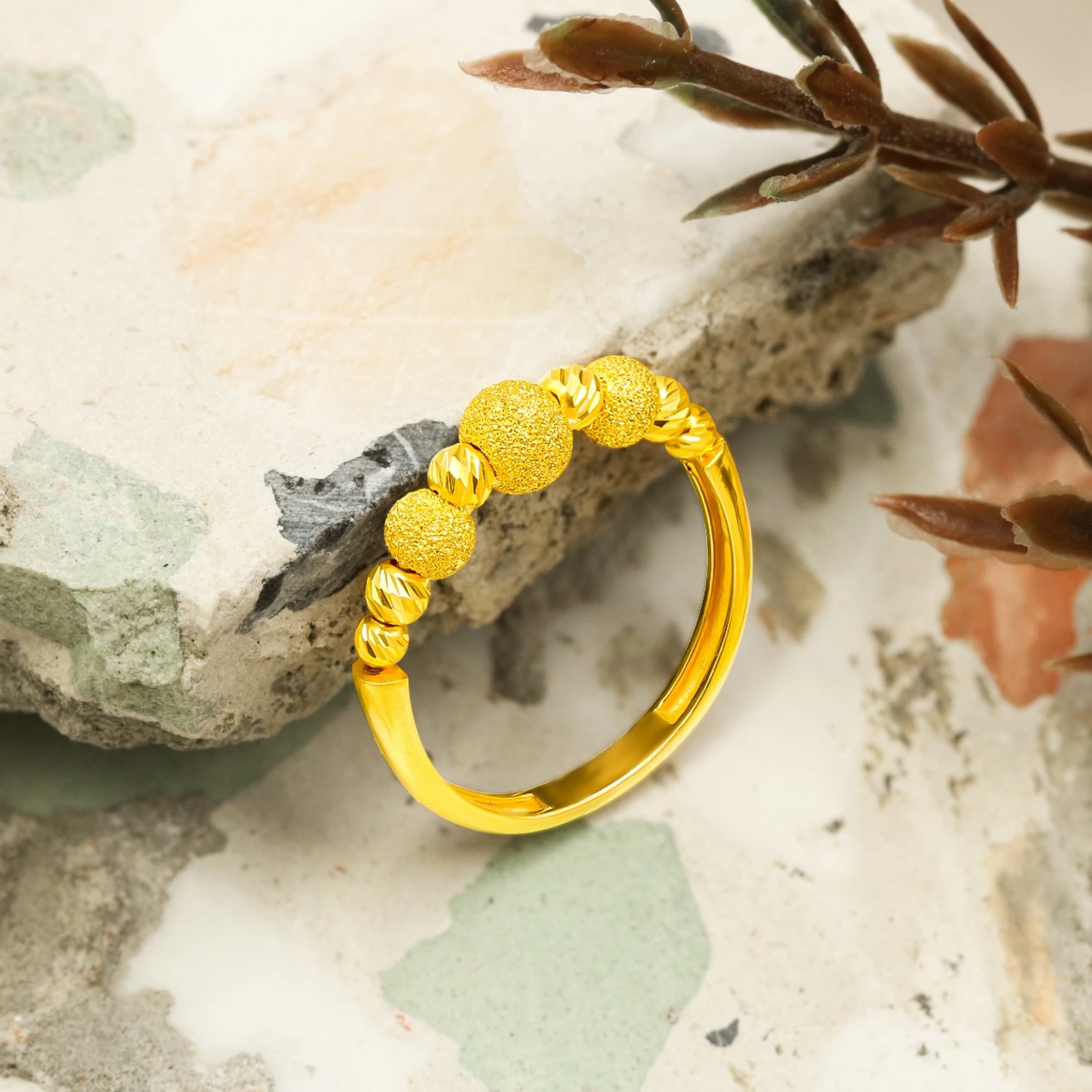 Tek Sıra Dorika 22 Ayar Altın Yüzük