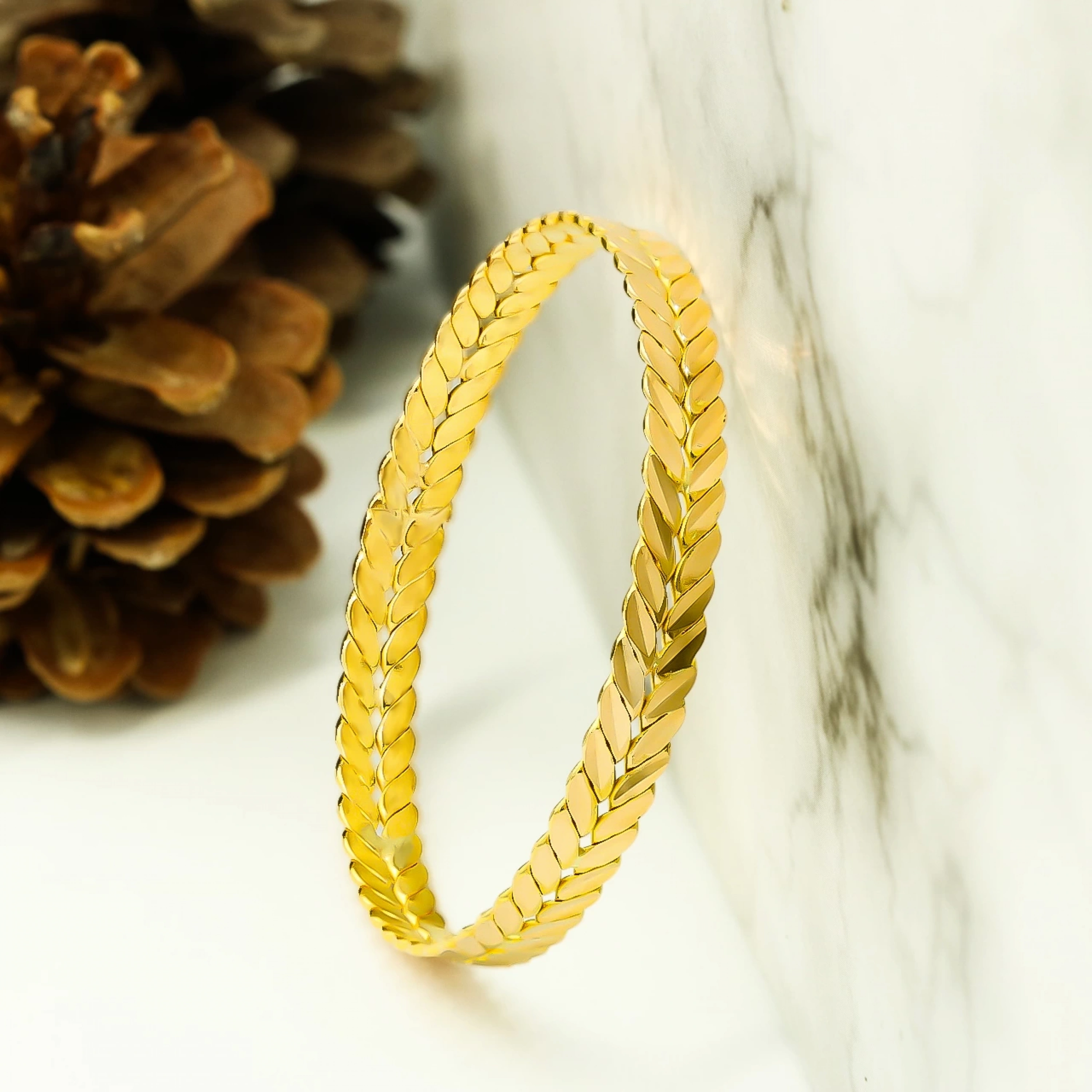 22 Ayar Başak Burma Bilezik (34Gr)