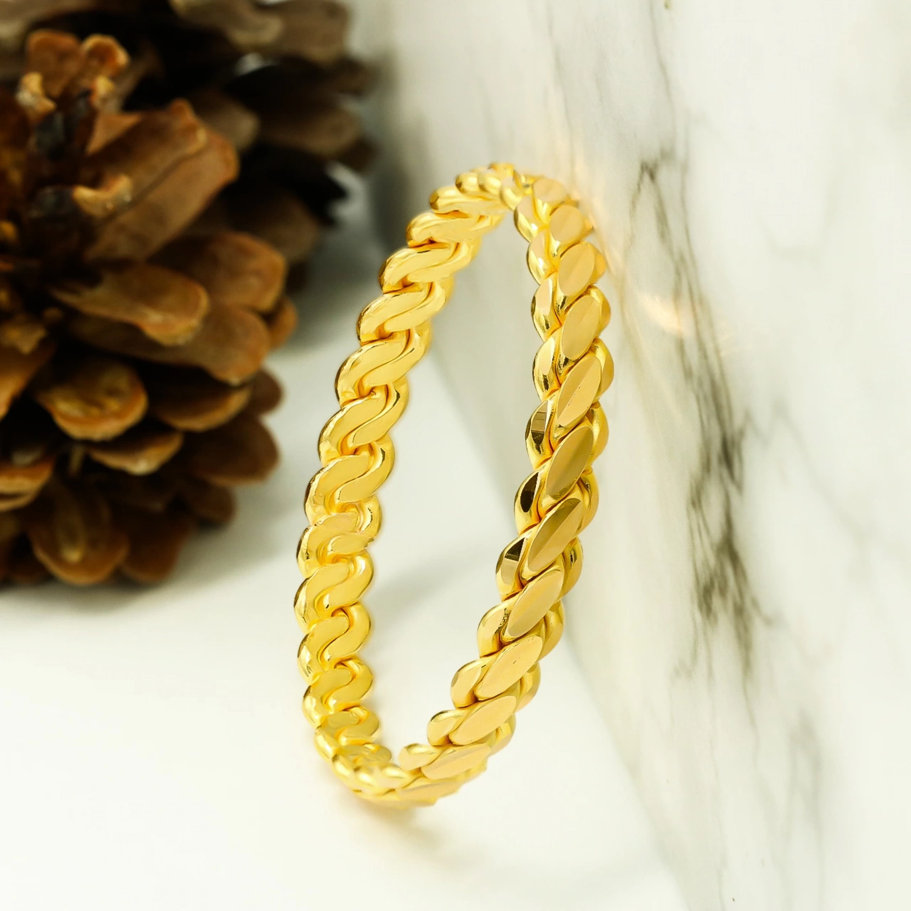 22 Ayar 3lü Burma Bilezik (51 Gram)