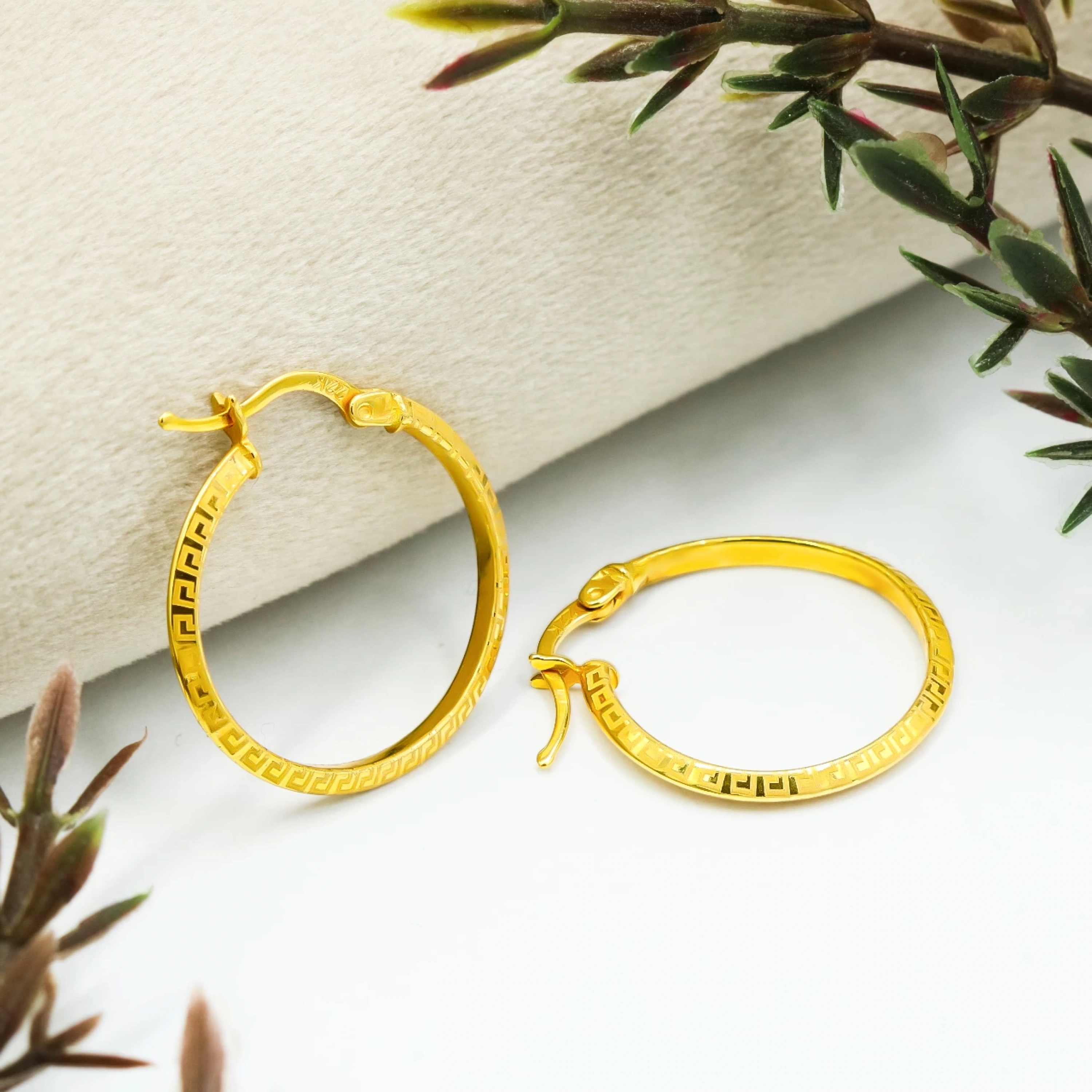 22 Ayar Özel Tasarım Halka Altın Küpe