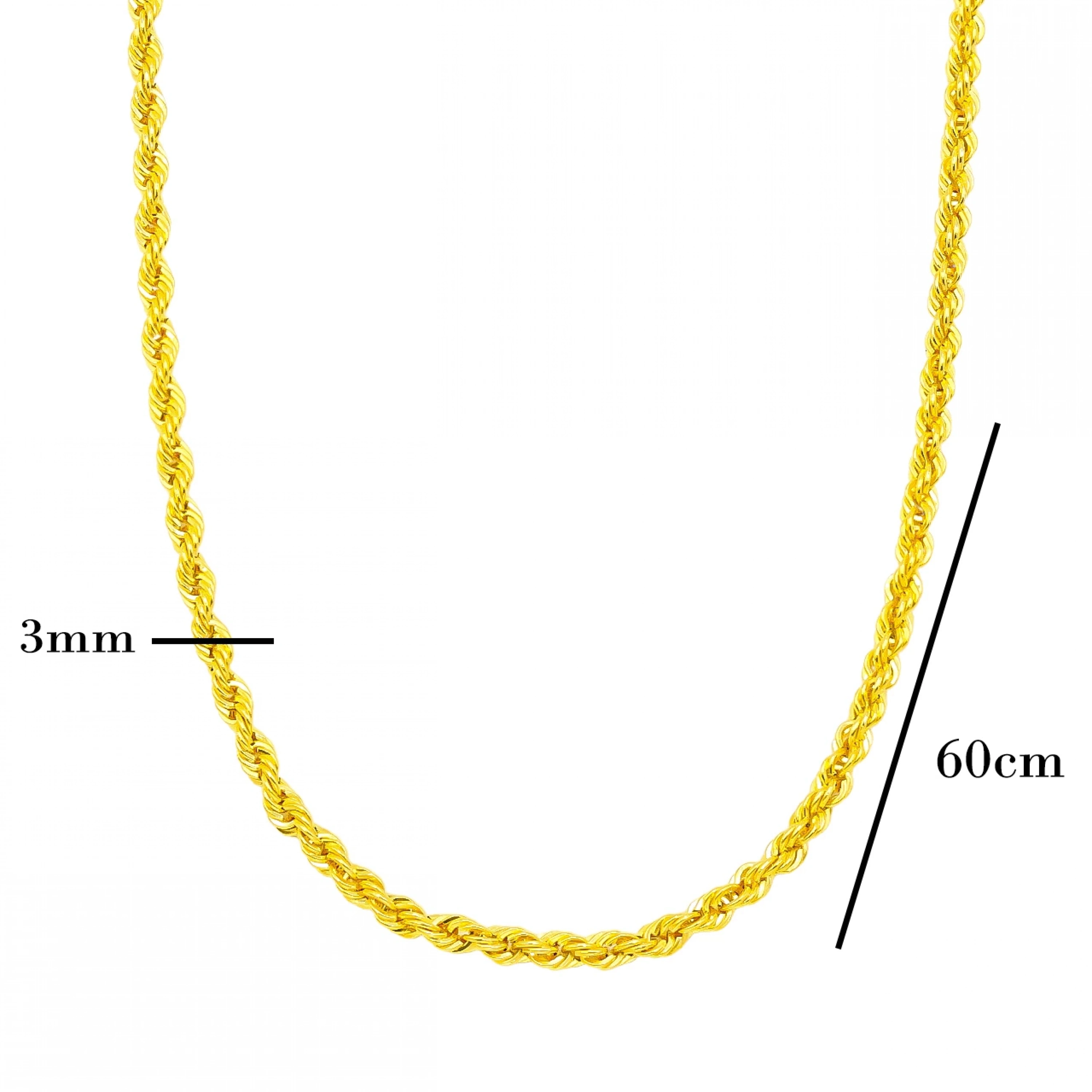22 Ayar Burgu Zincir - 60 Cm.