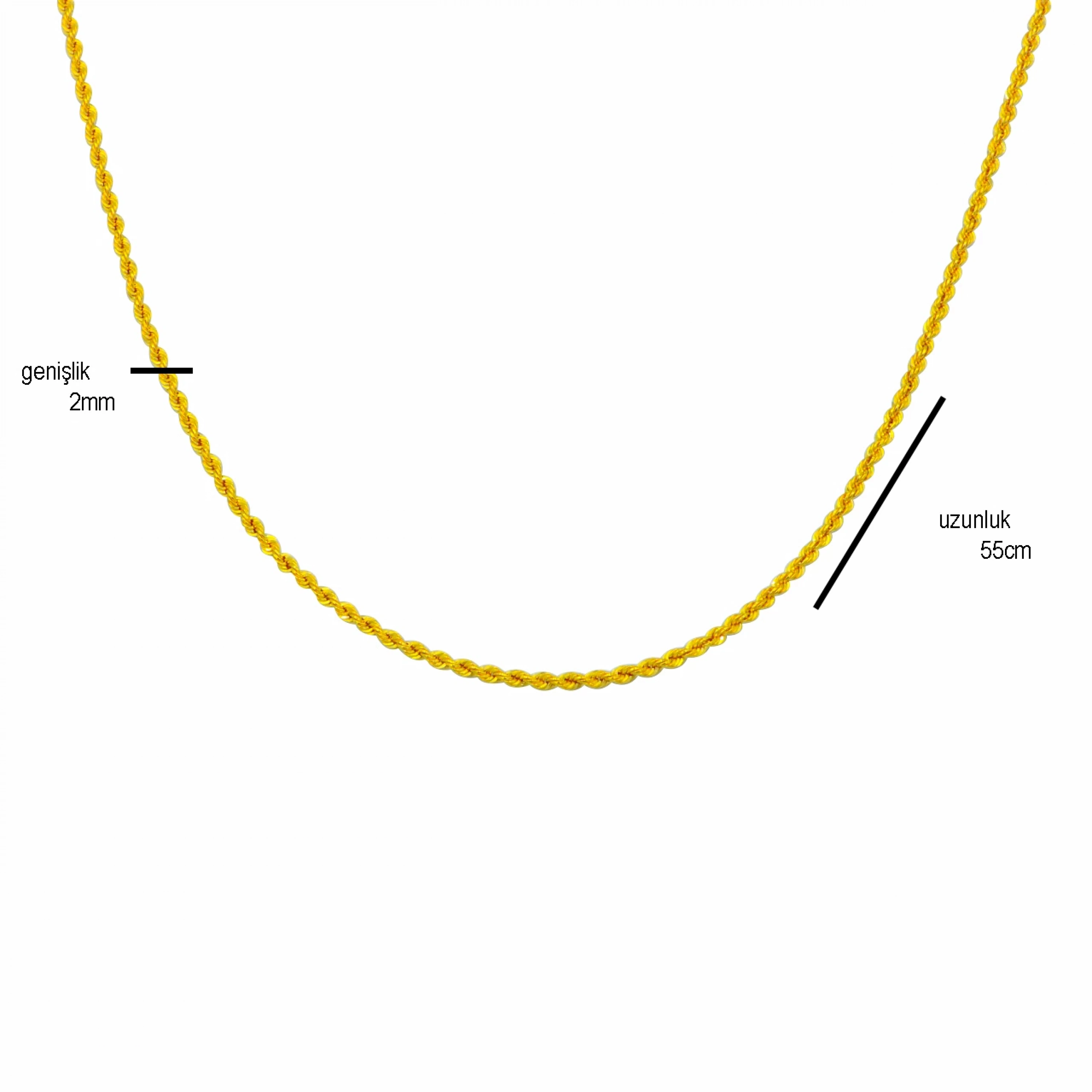 22 Ayar Burgu Zincir - 55 Cm.