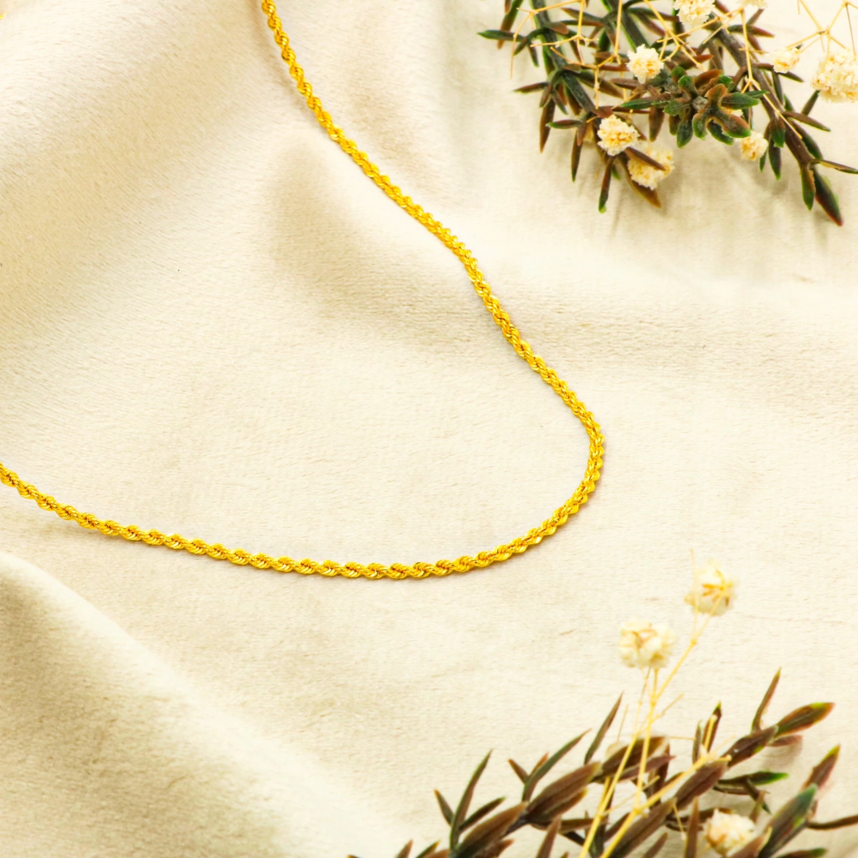 22 Ayar Burgu Zincir - 55 Cm.