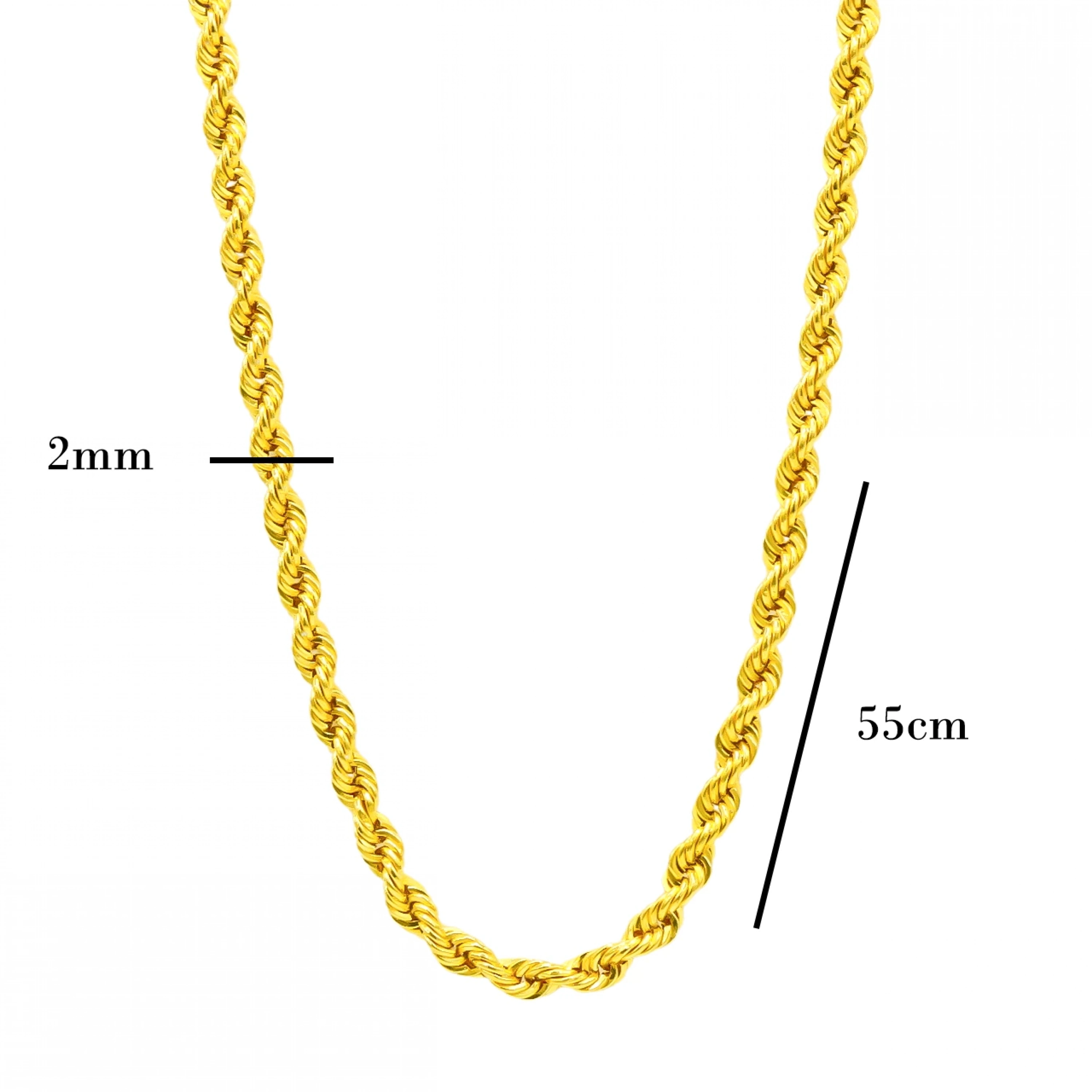 22 Ayar Burgu Zincir - 55 Cm.