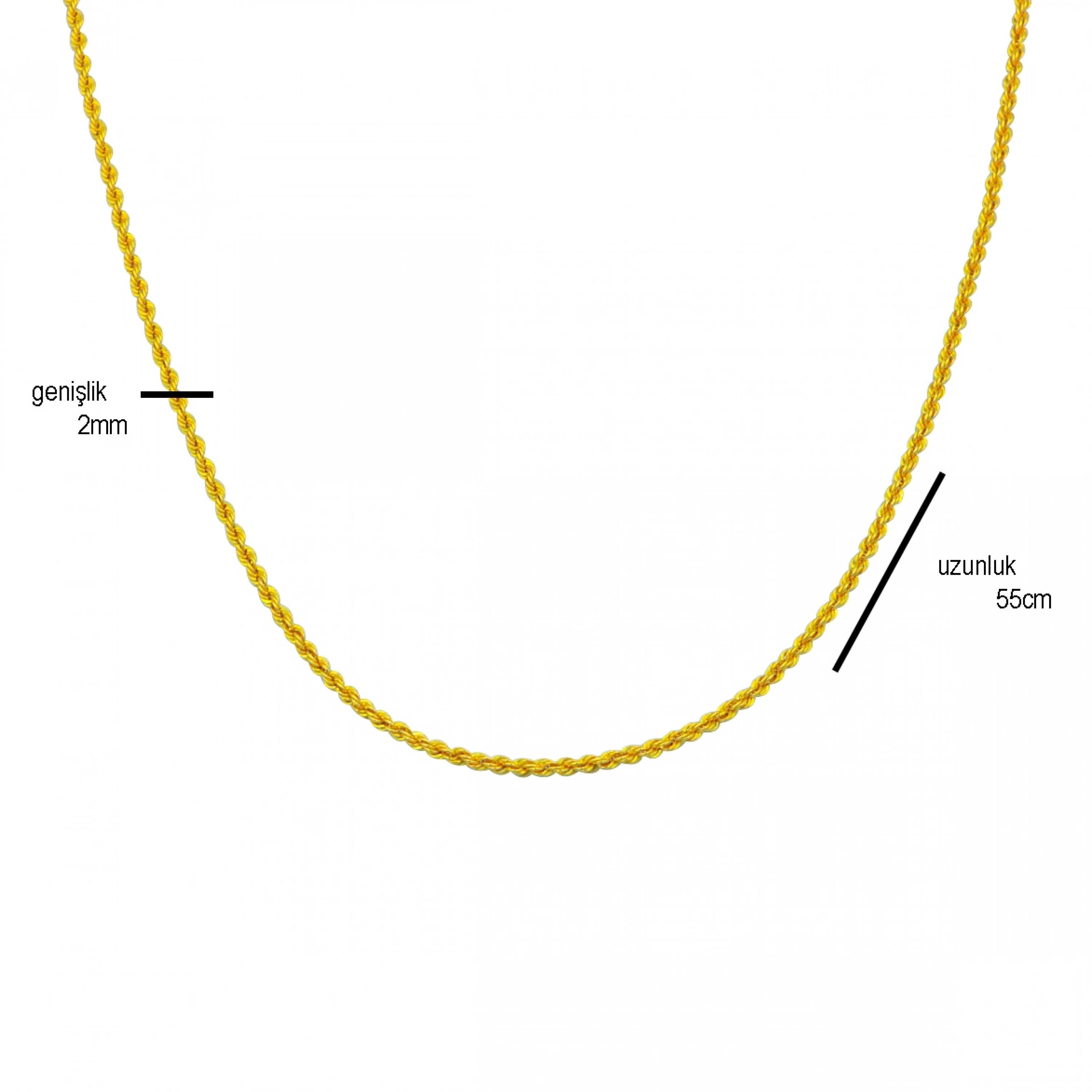 22 Ayar Burgu Zincir - 55 Cm.