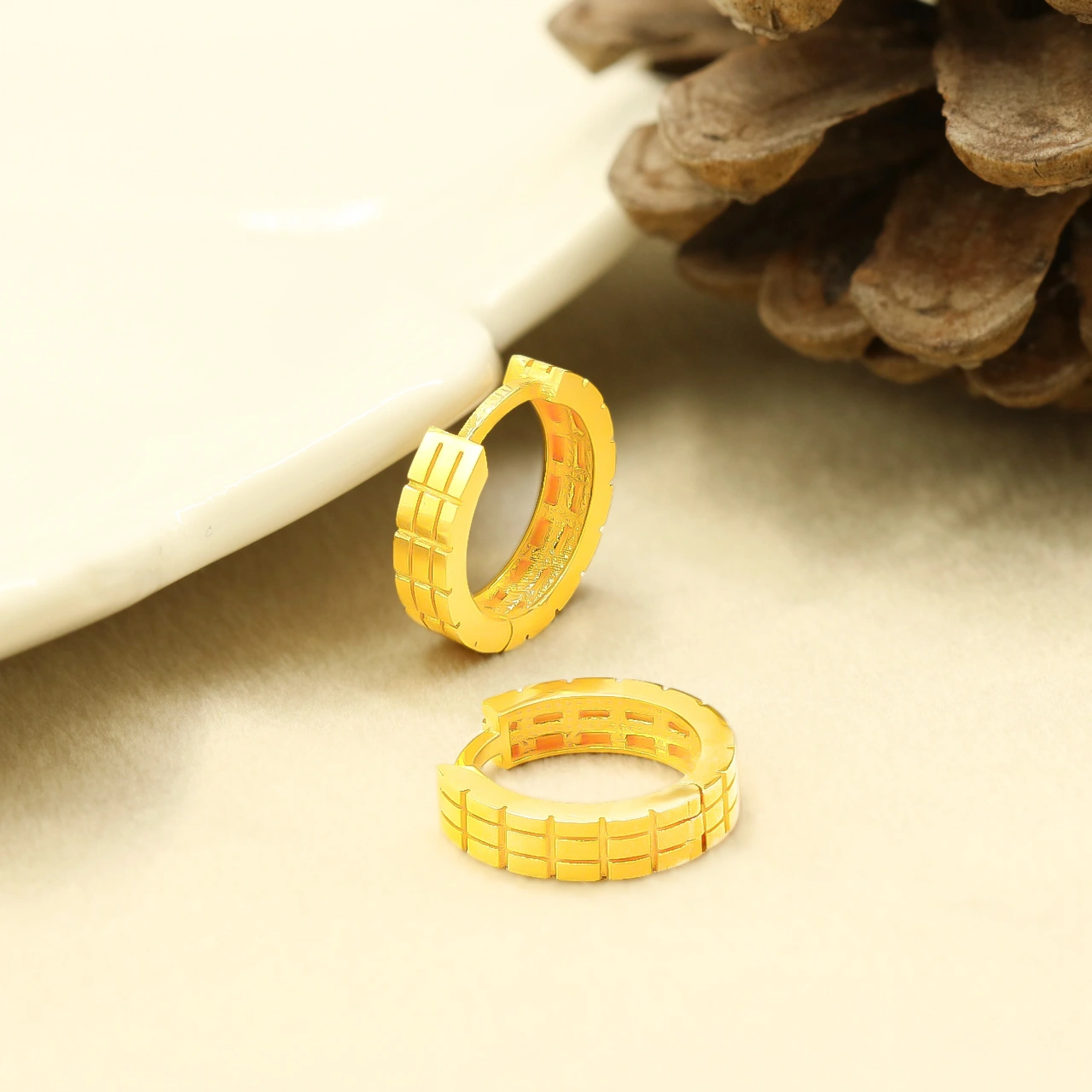 Dilim 22 Ayar Halka Altın Küpe