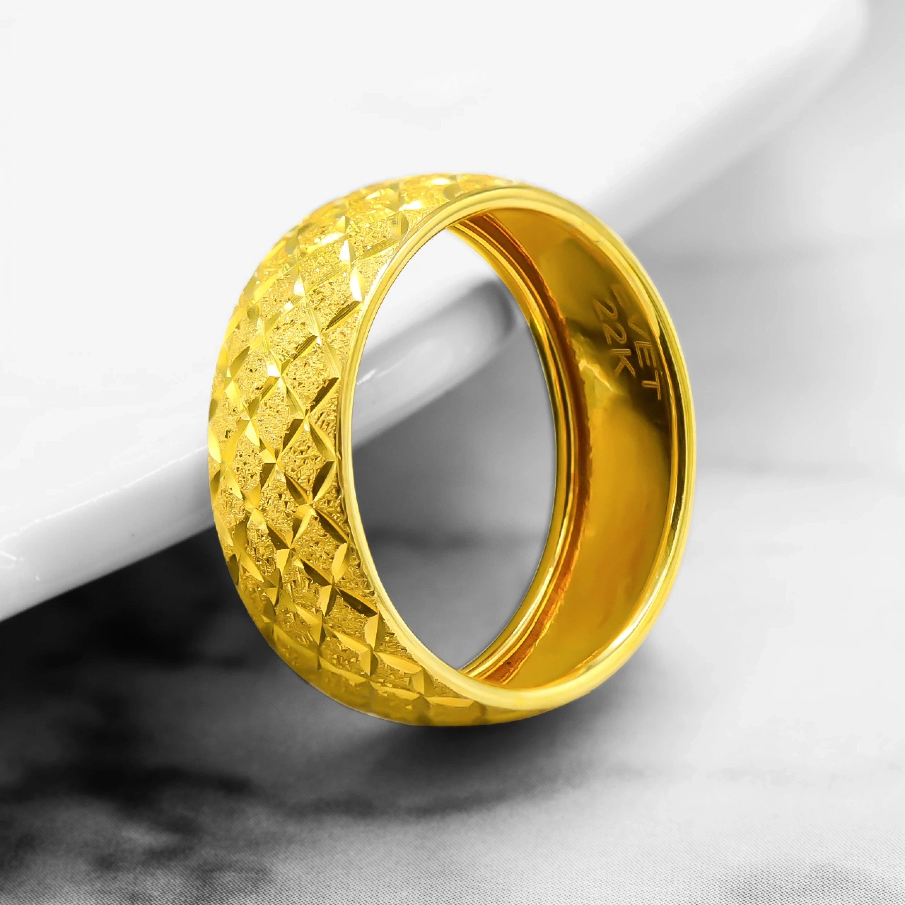 22 Ayar Desenli Kadın Alyans Yüzük