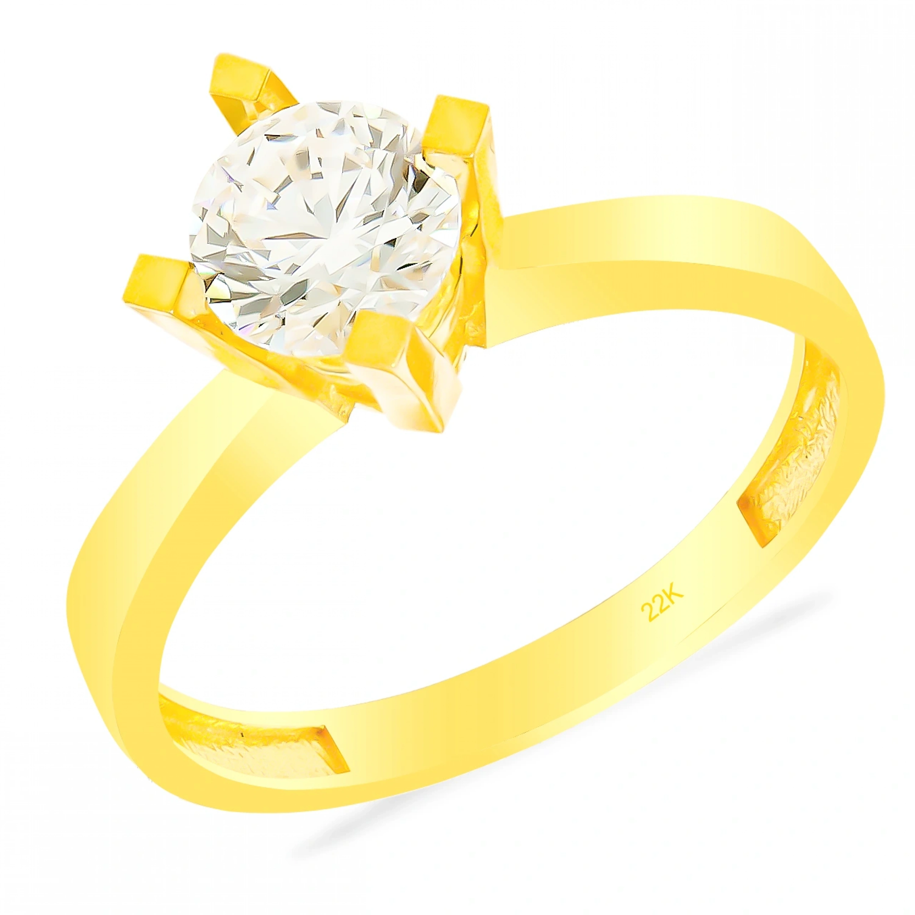 22 Ayar Klasik Tektaş Altın Yüzük