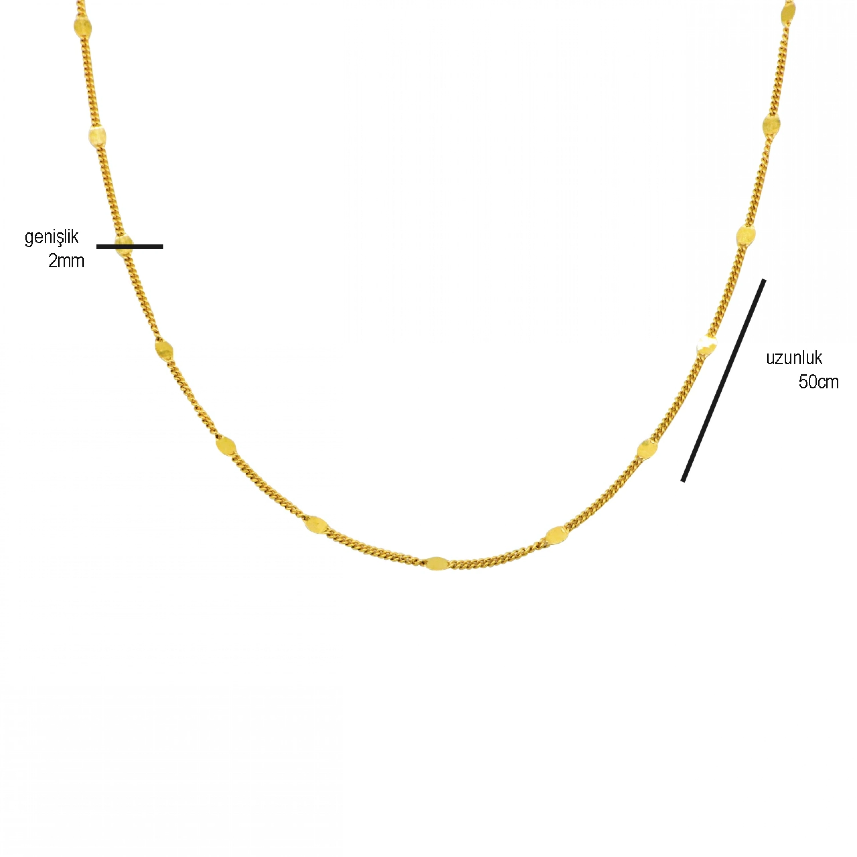 22 Ayar Pullu Gurmet Zincir - 50 Cm.