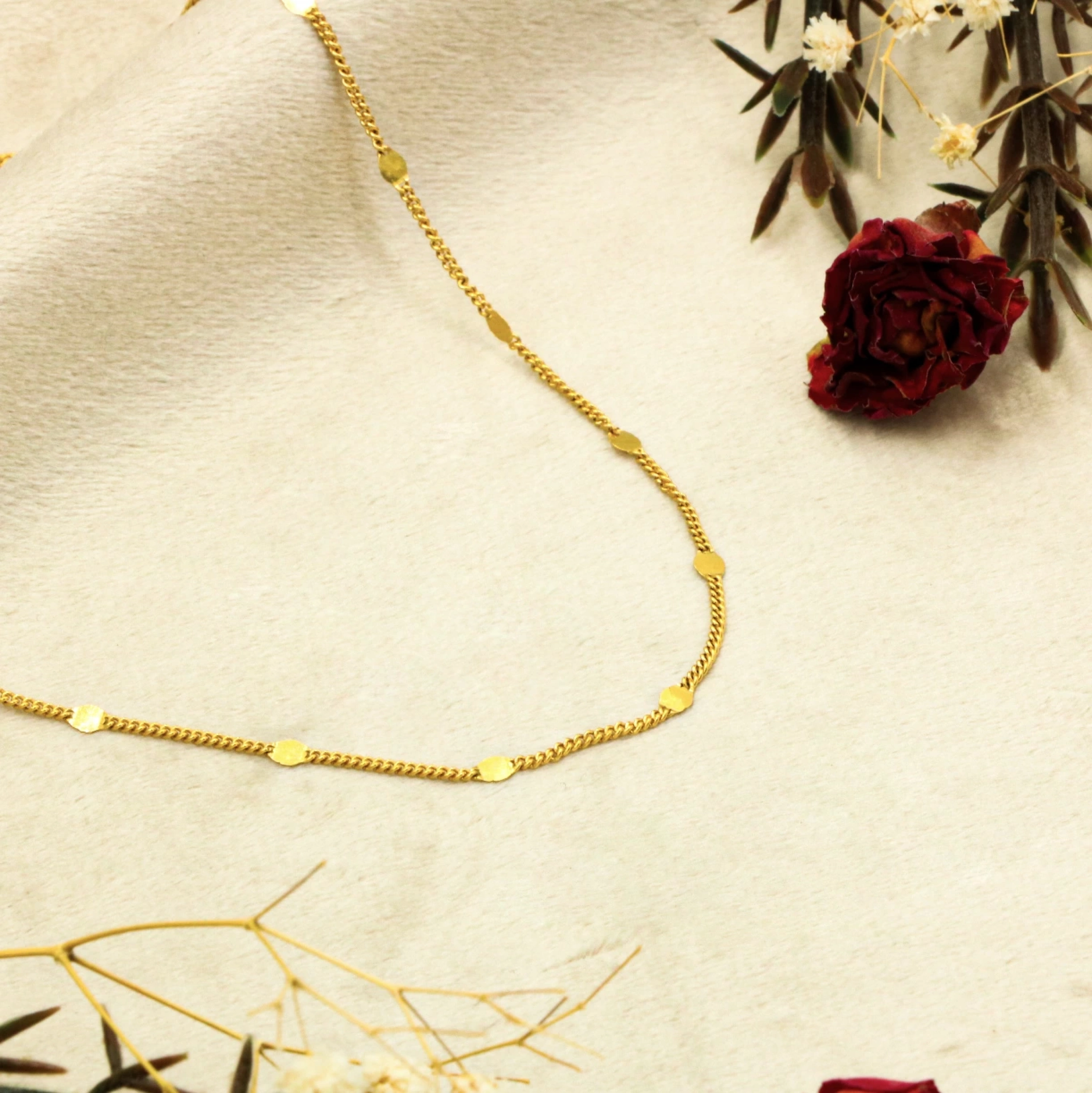 22 Ayar Pullu Gurmet Zincir - 50 Cm.