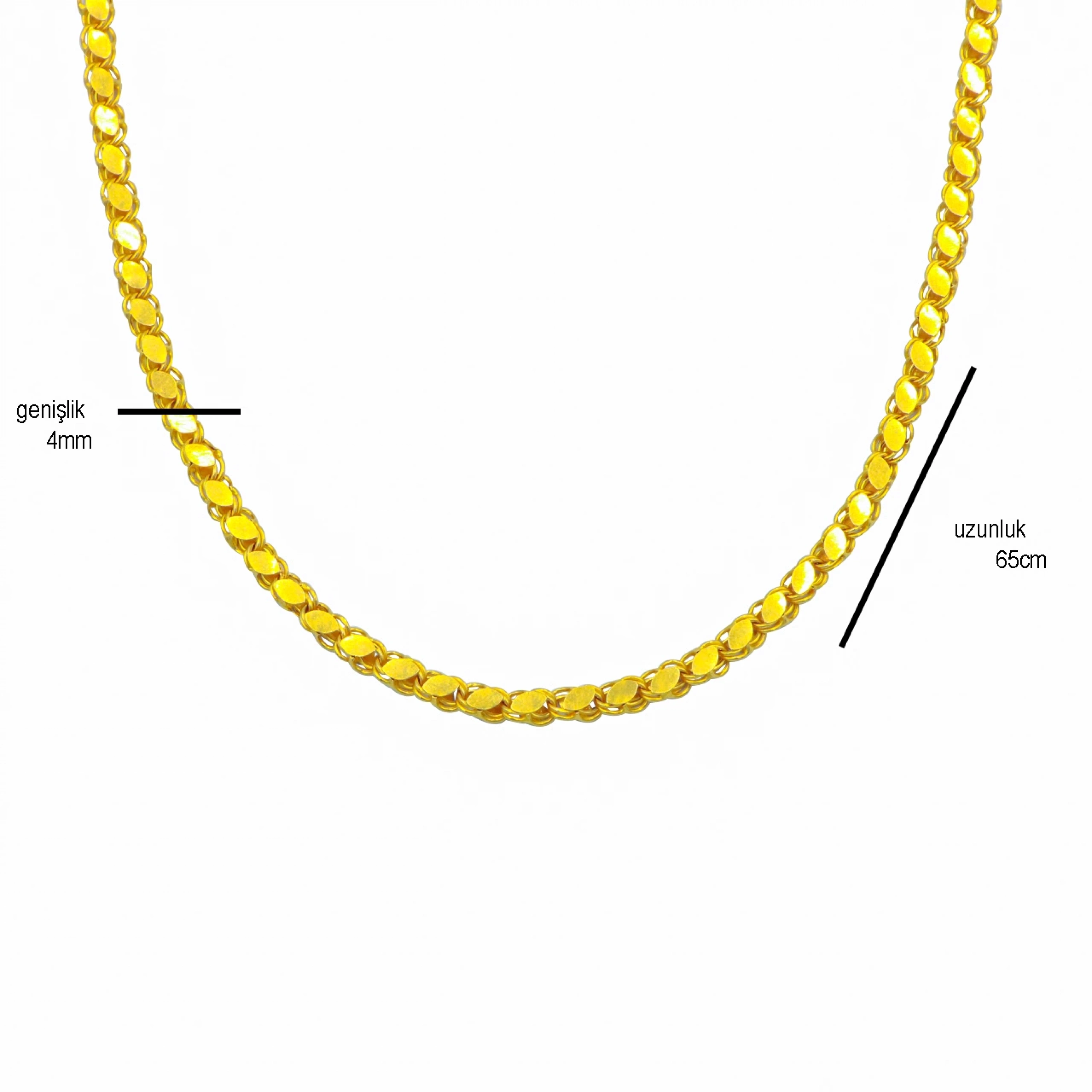 22 Ayar Pullu Zincir - 65 Cm.