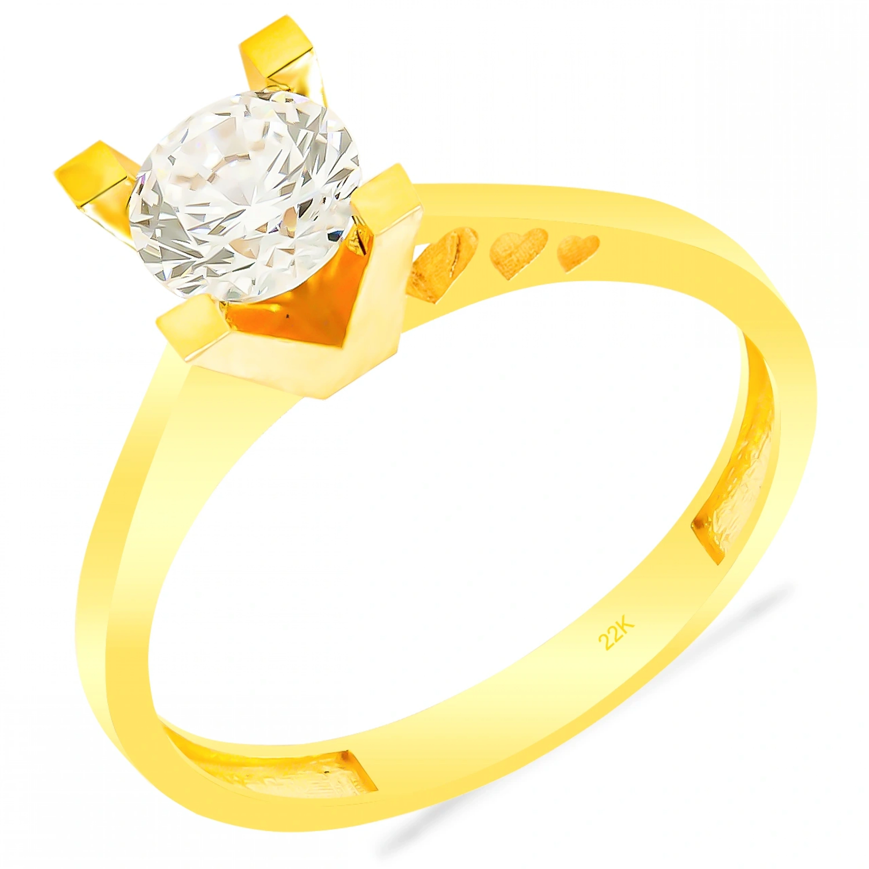 22 Ayar Tektaş Altın Yüzük