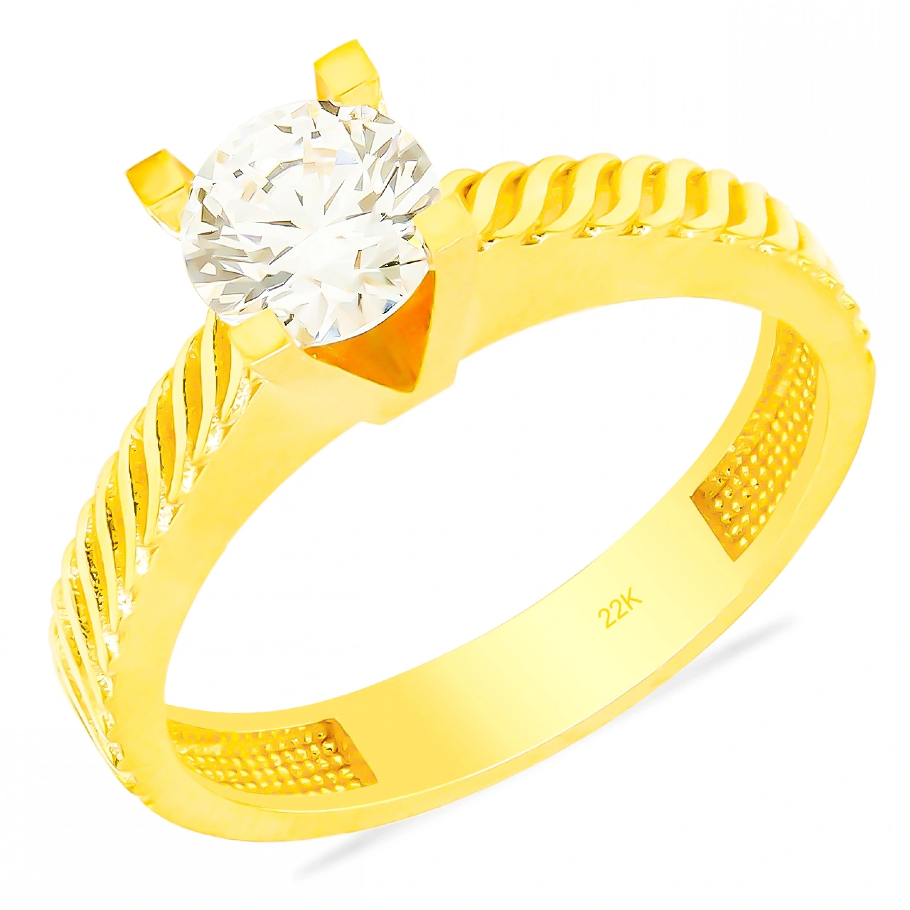 22 Ayar Sarmal Tektaş Altın Yüzük