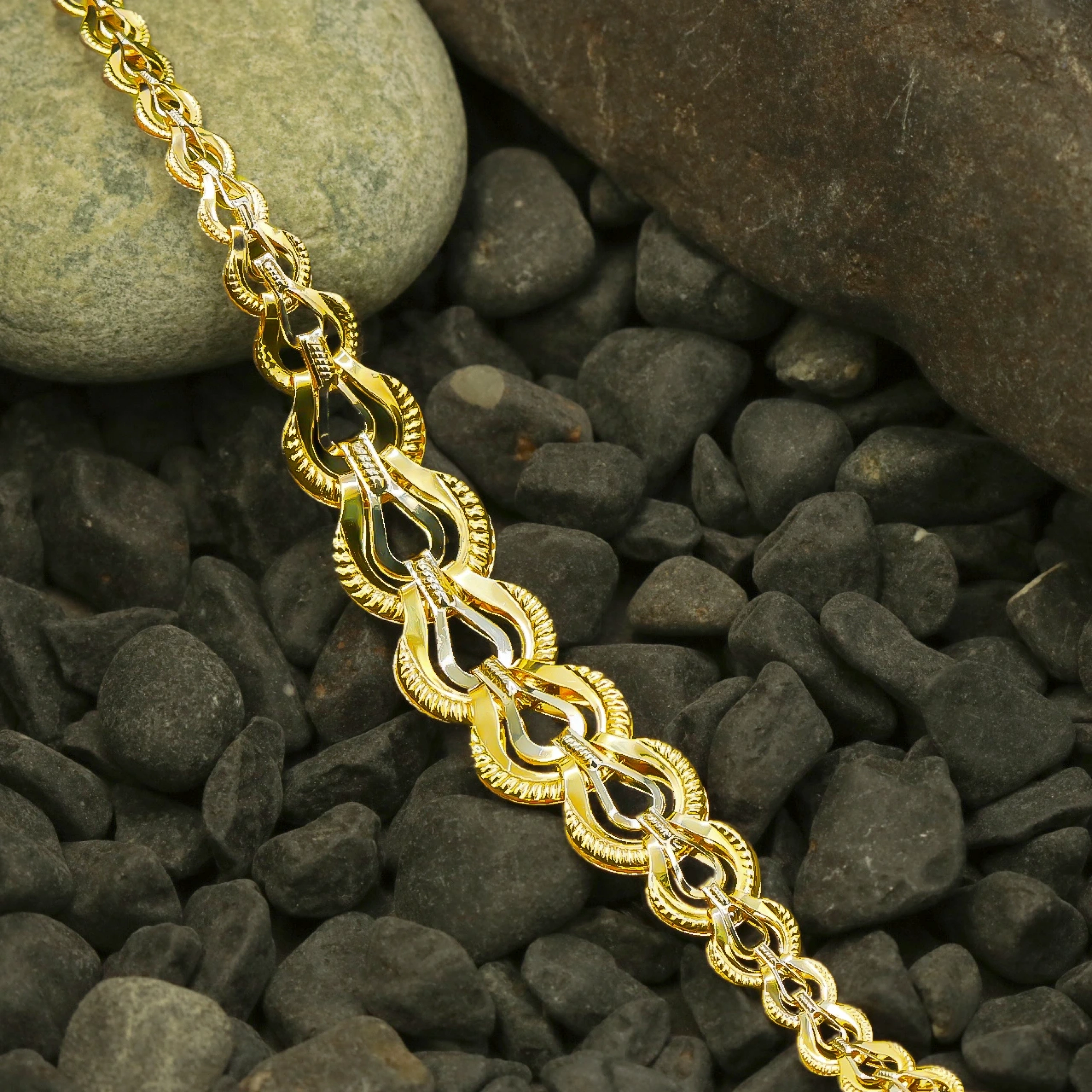 3 Renkli 14 Ayar Altın Bileklik