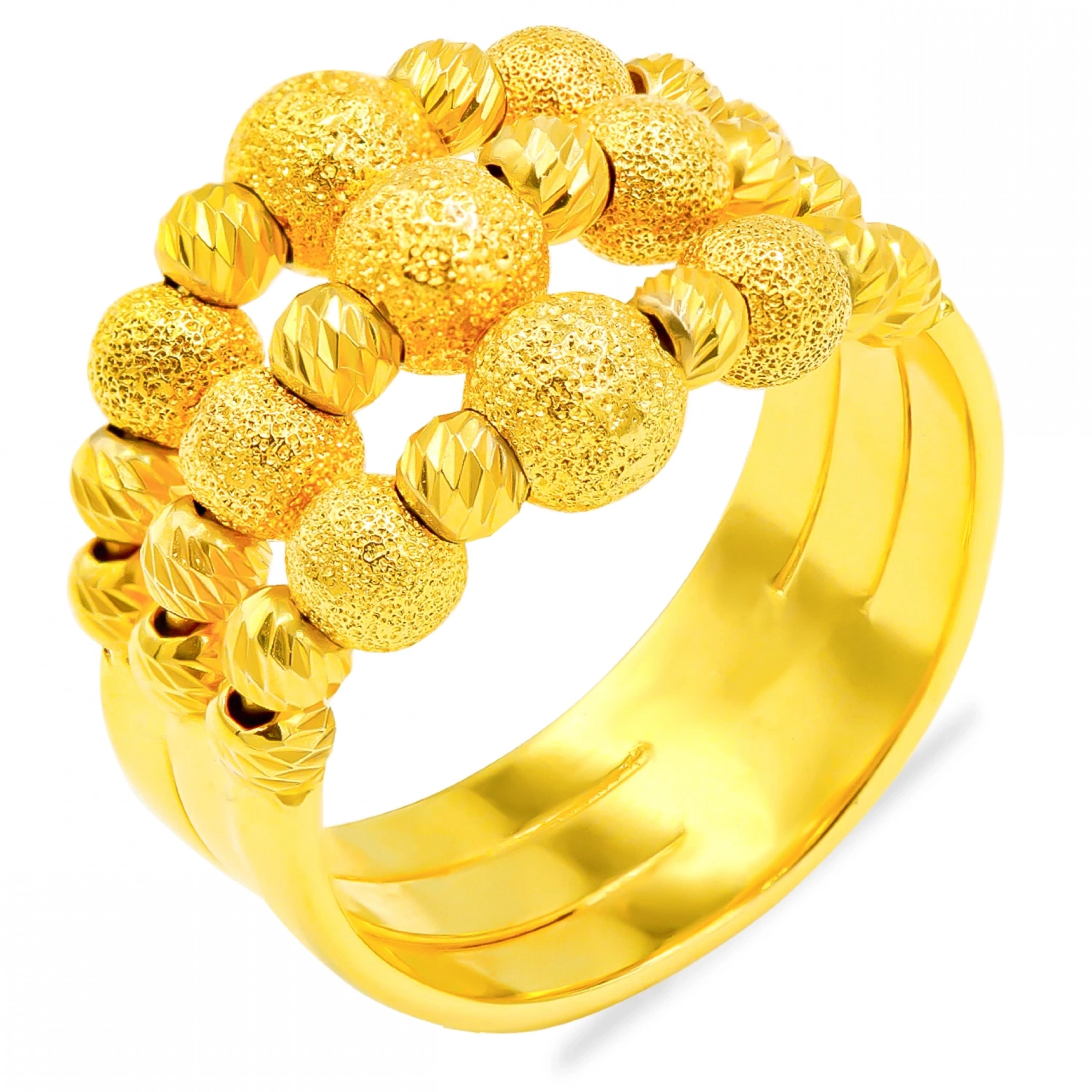 3 Sıra Dorika 14 Ayar Altın Yüzük