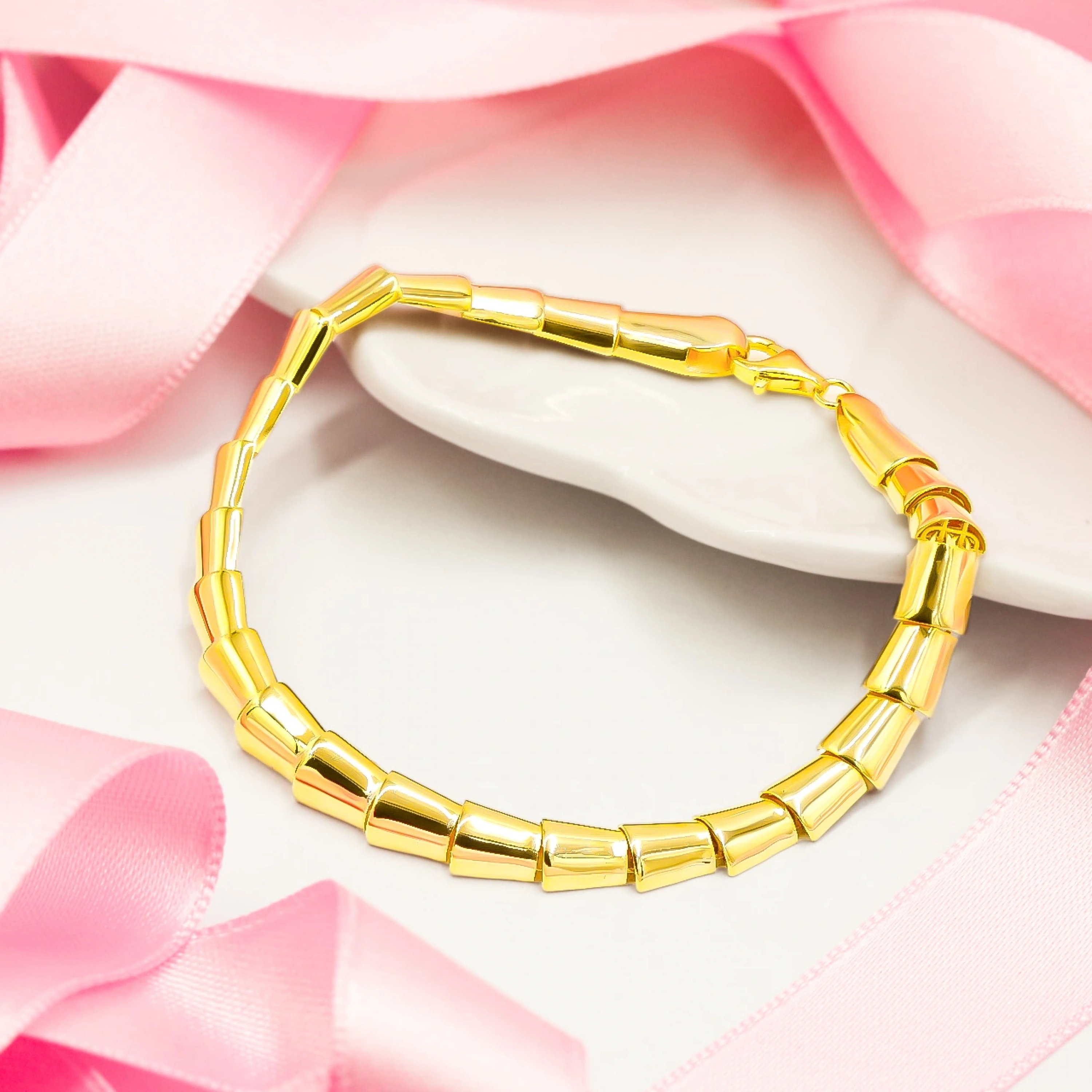 Silindir Kesim 14 Ayar Altın Bileklik