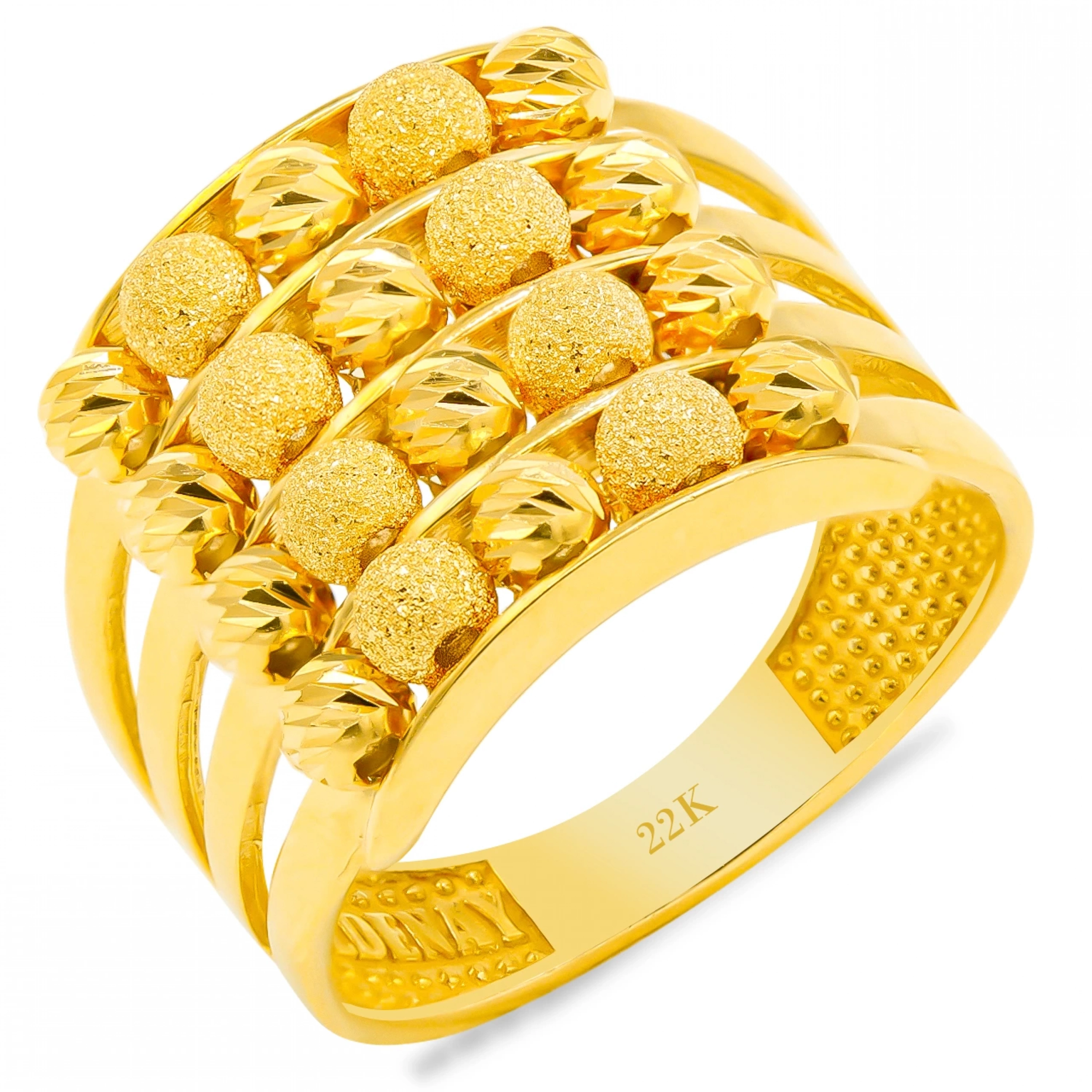 4 Sıra Dorika Kaburga 22 Ayar Altın Yüzük