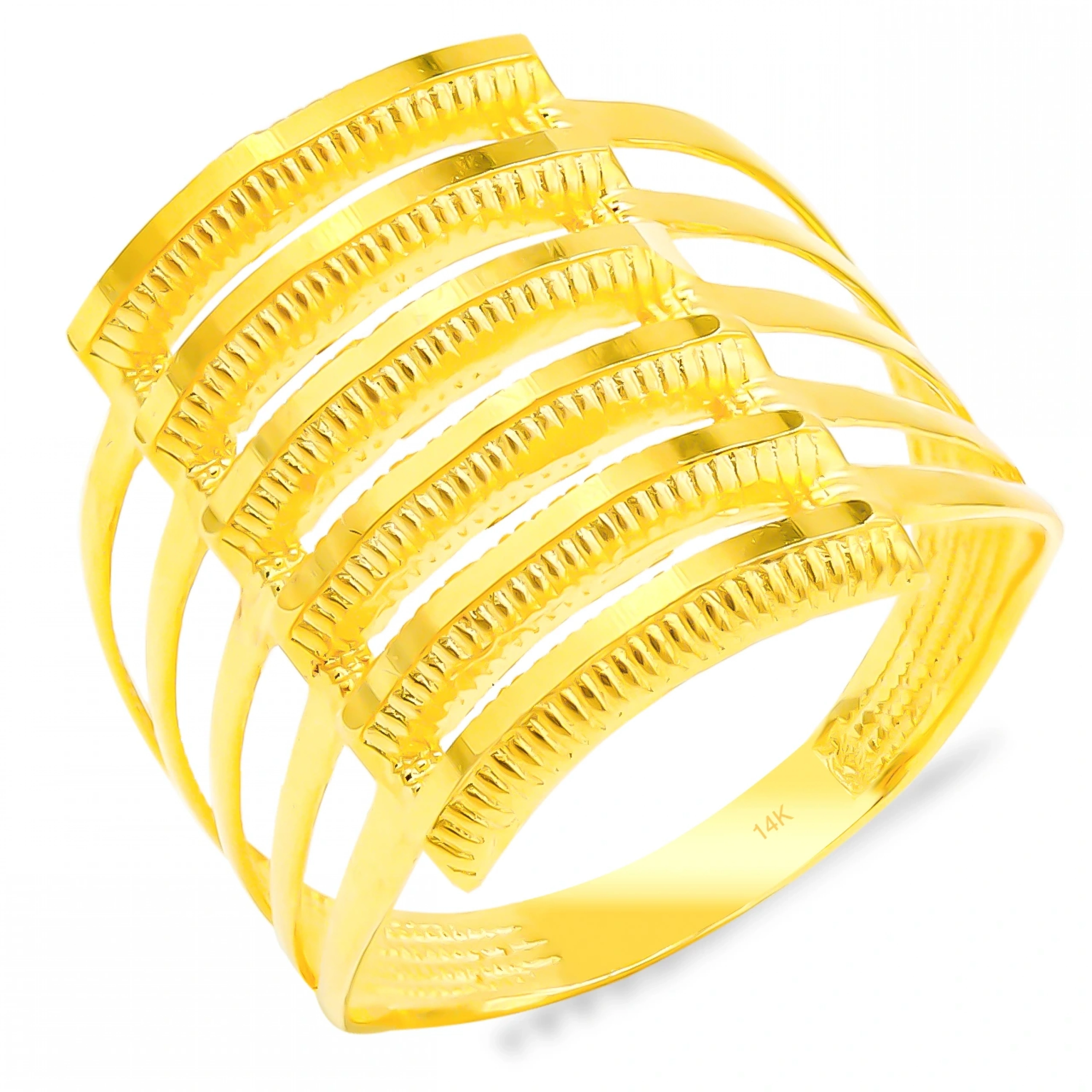 6lı Ajda Kaburgalı 14 Ayar Altın Yüzük