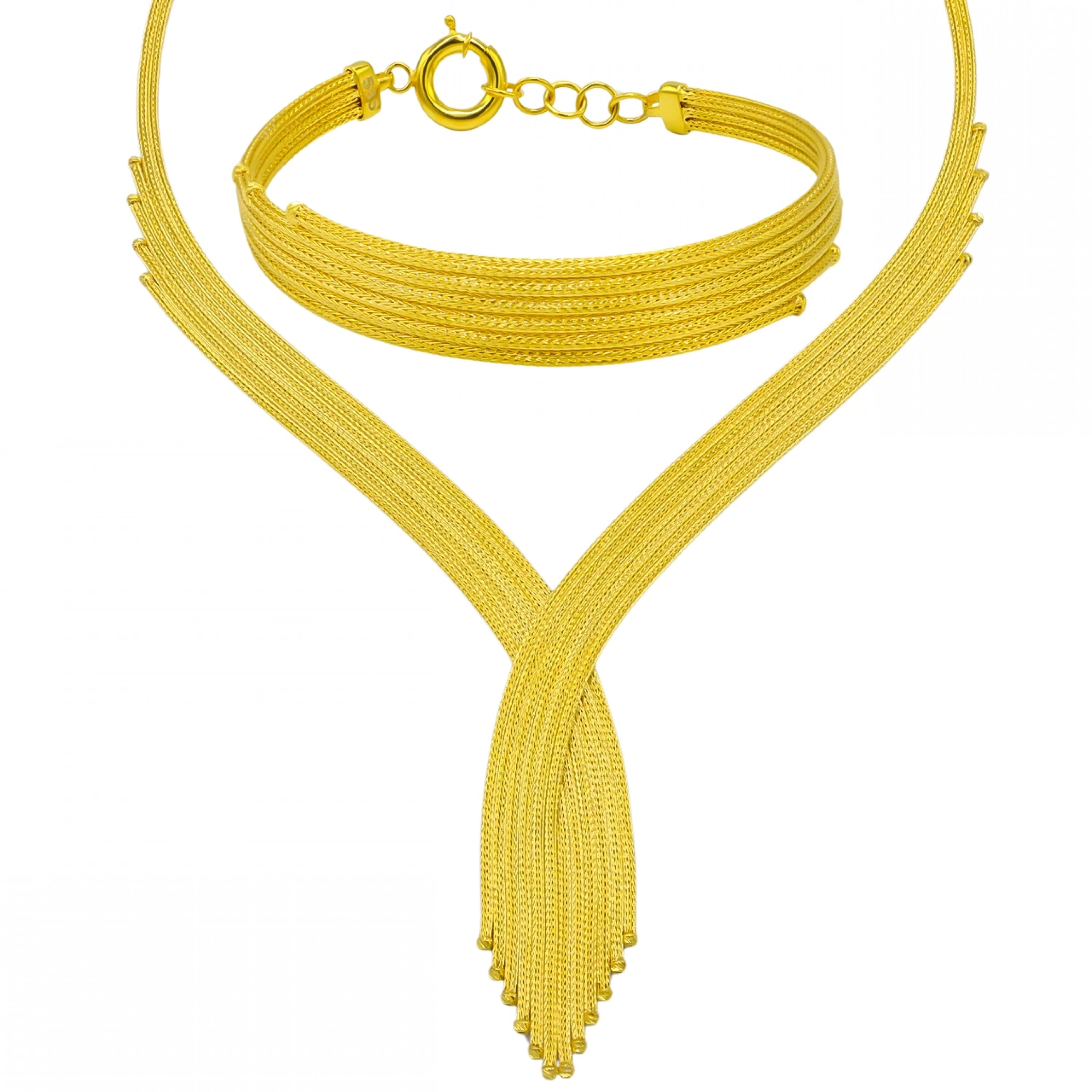 6 Sıralı Örgü Model 14 Ayar Altın Set