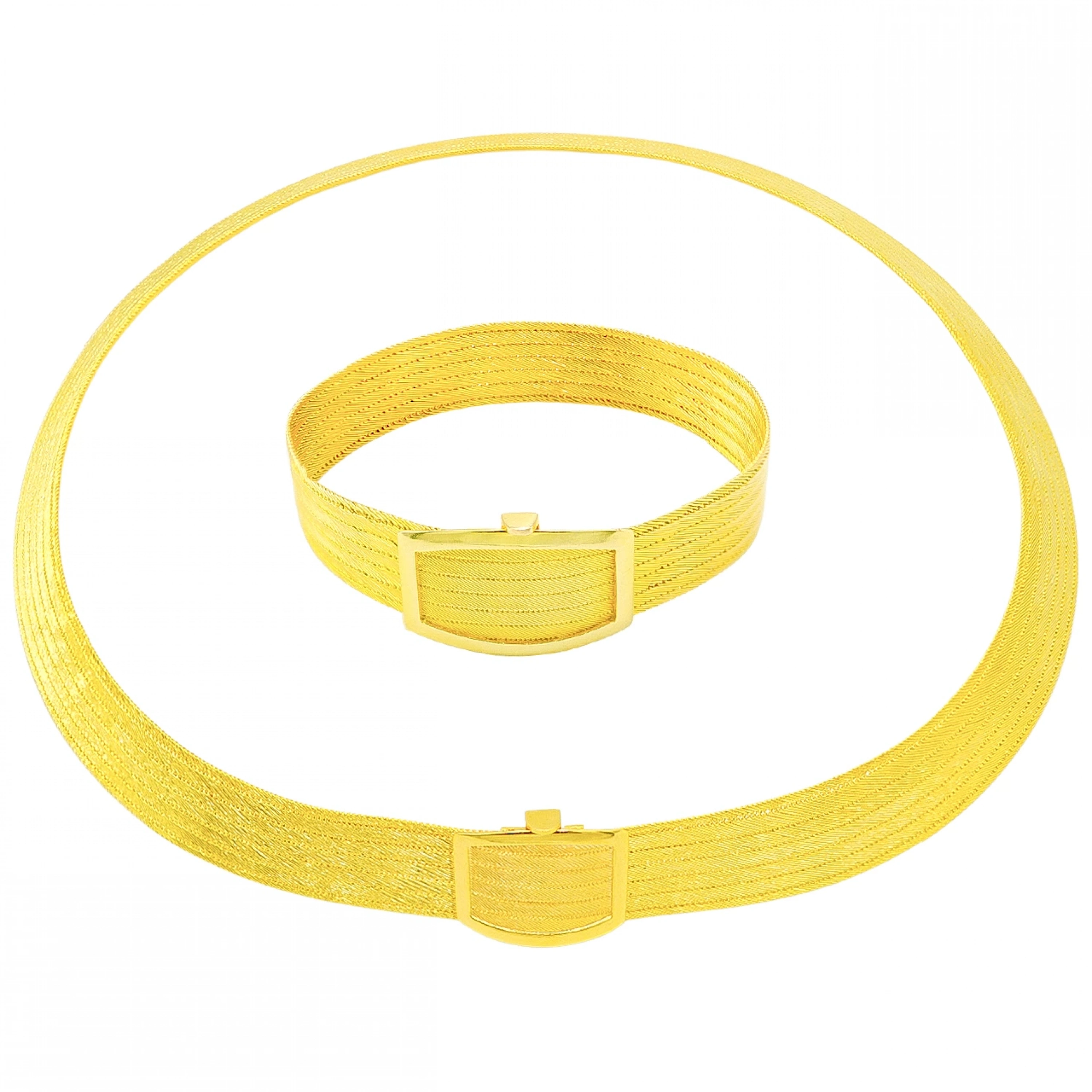 6 Sıralı Taşsız 14 Ayar Trabzon Hasır Altın Set