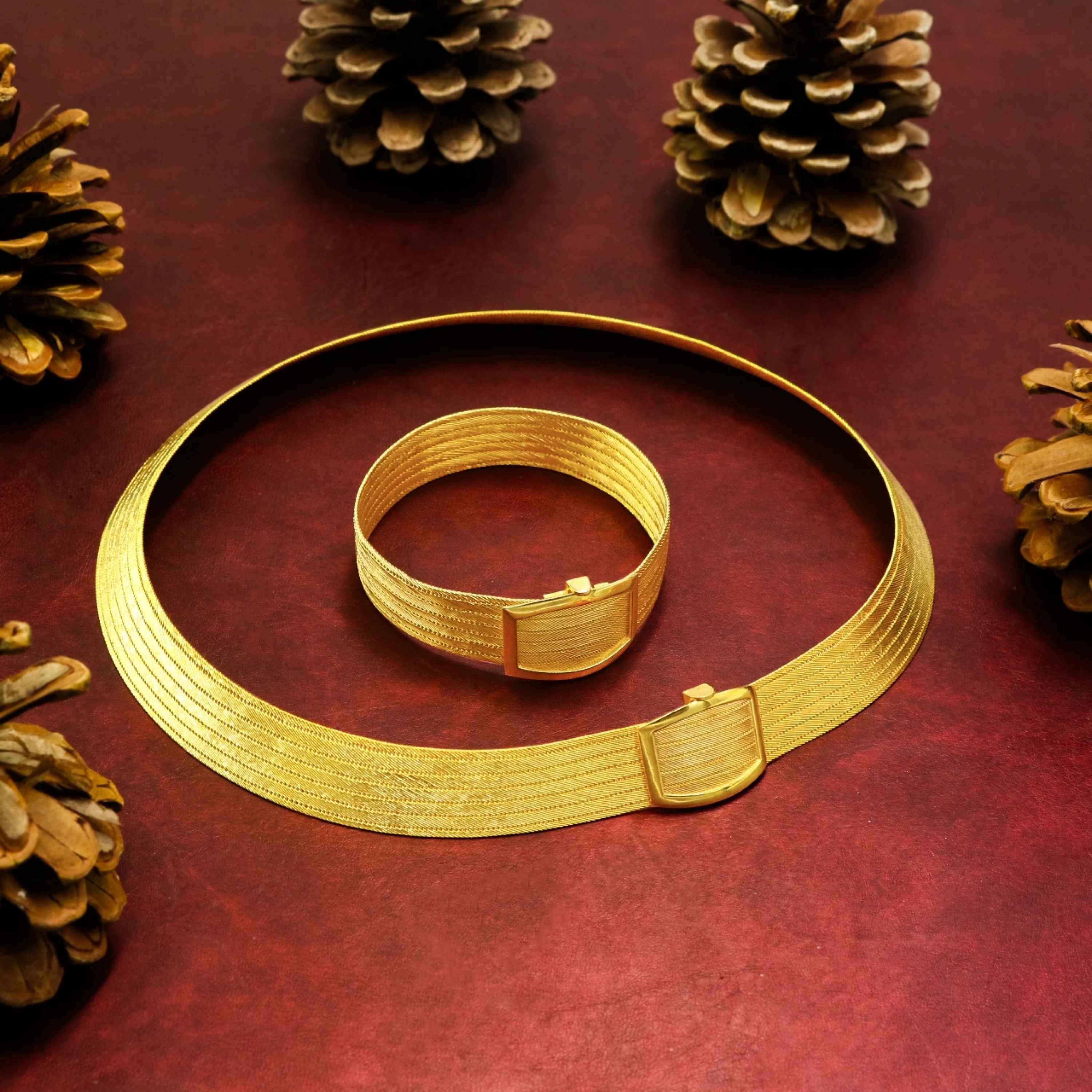 6 Sıralı Taşsız 14 Ayar Trabzon Hasır Altın Set