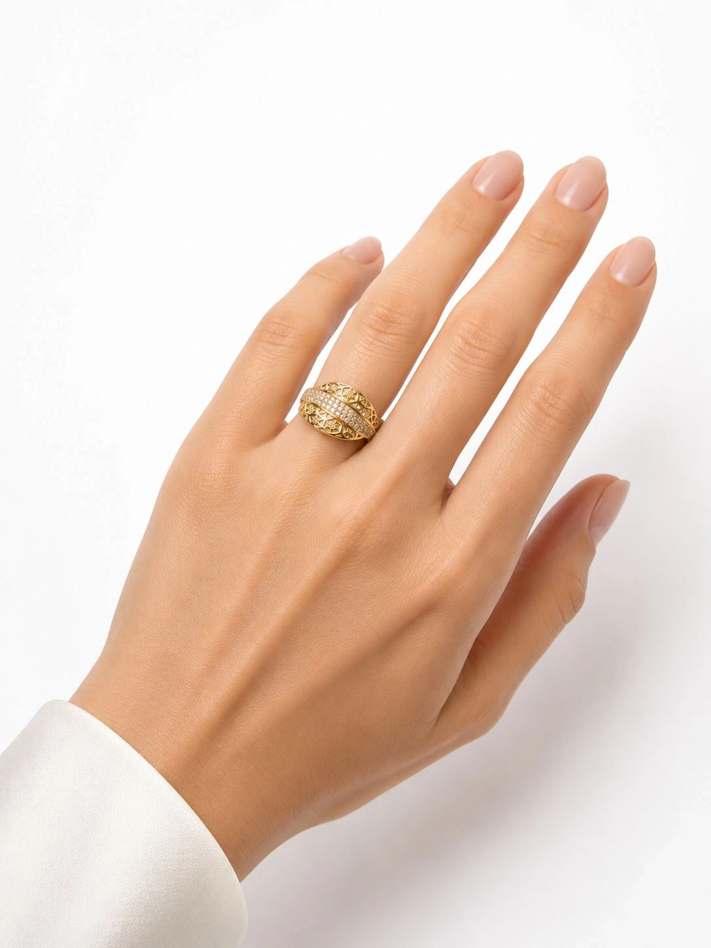 Taşlı 14 Ayar Altın Anne Yüzüğü