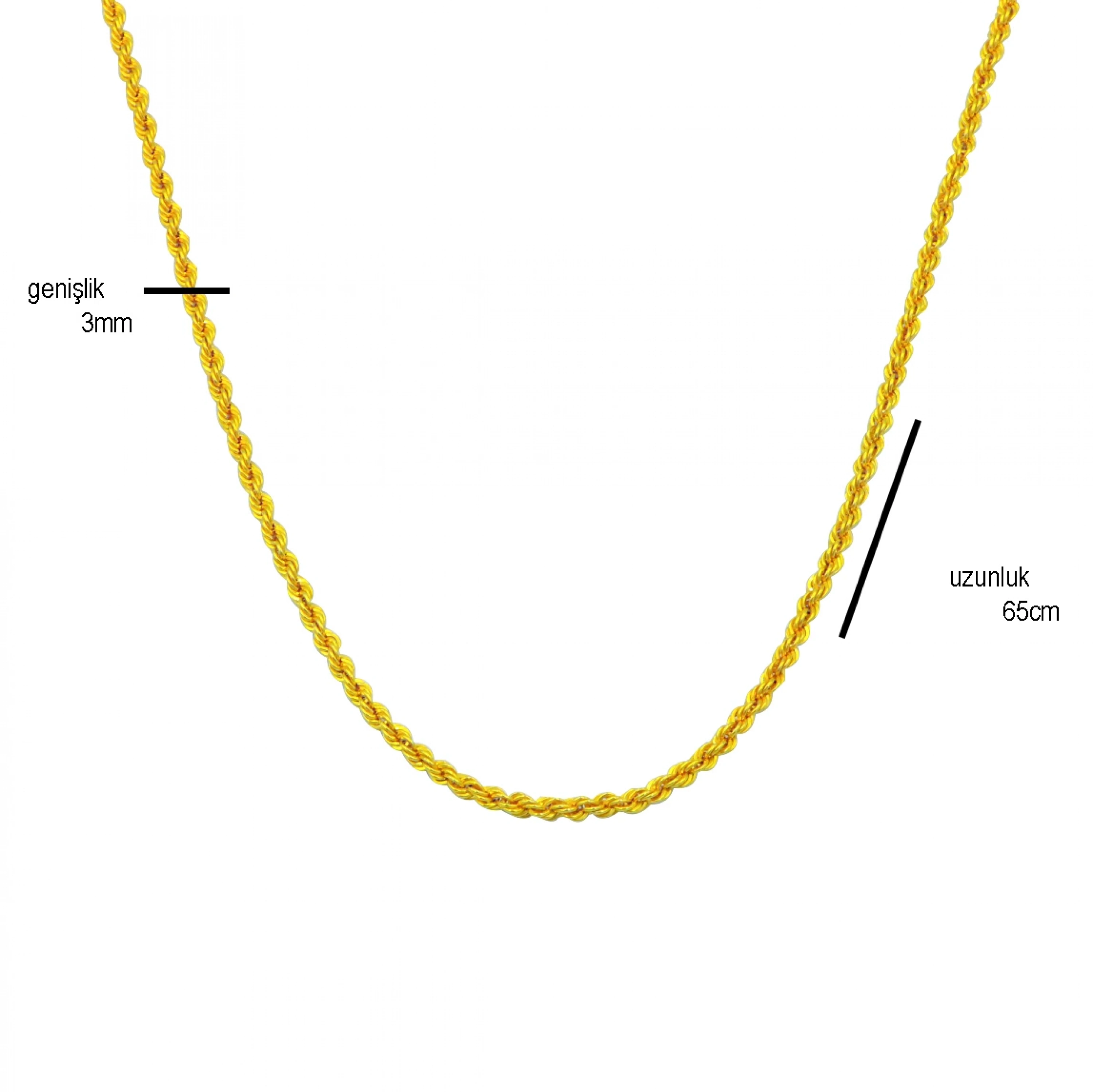 8 Ayar Burgu Zincir - 65 Cm.