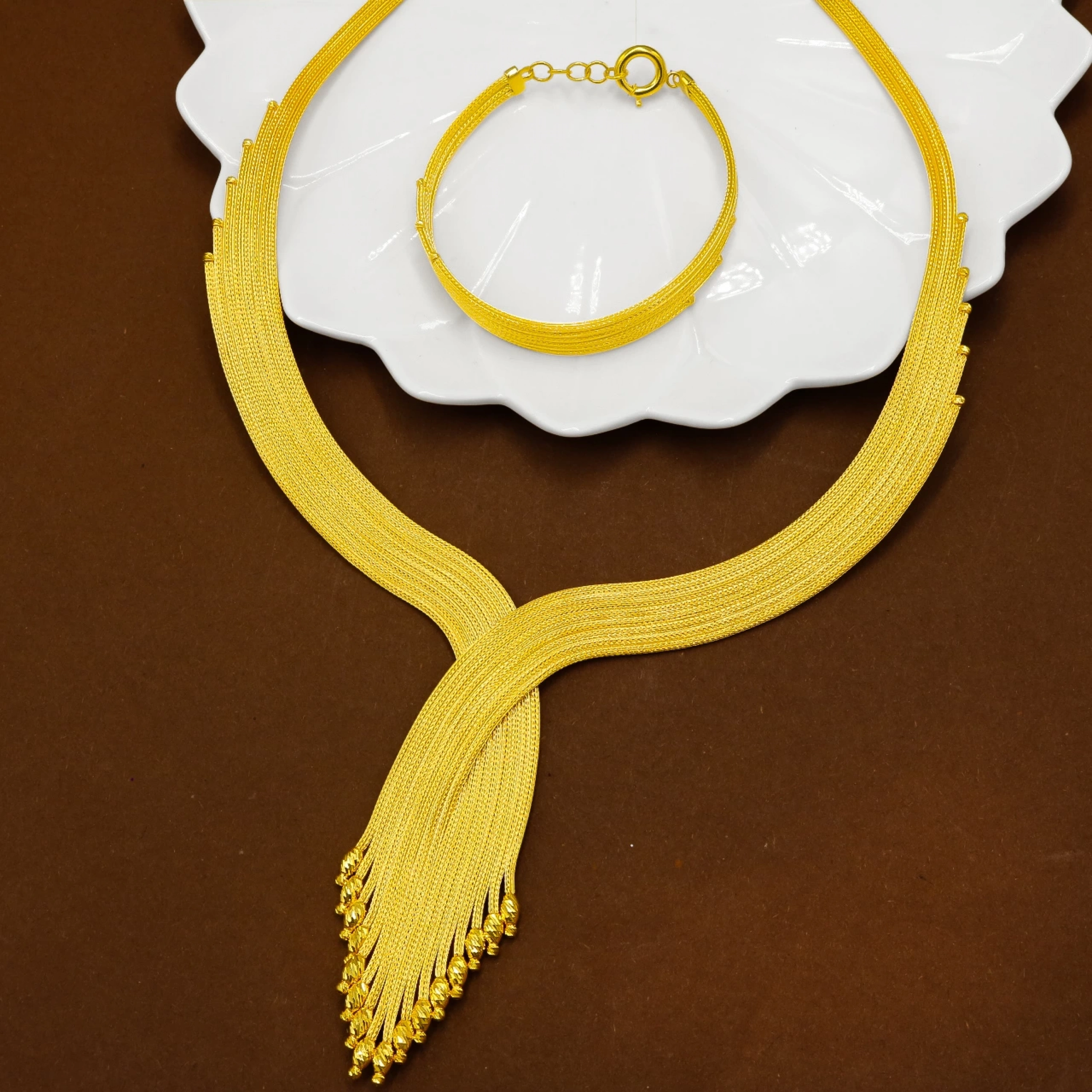 8 Sıralı Örgü 14 Ayar İkili Altın Set