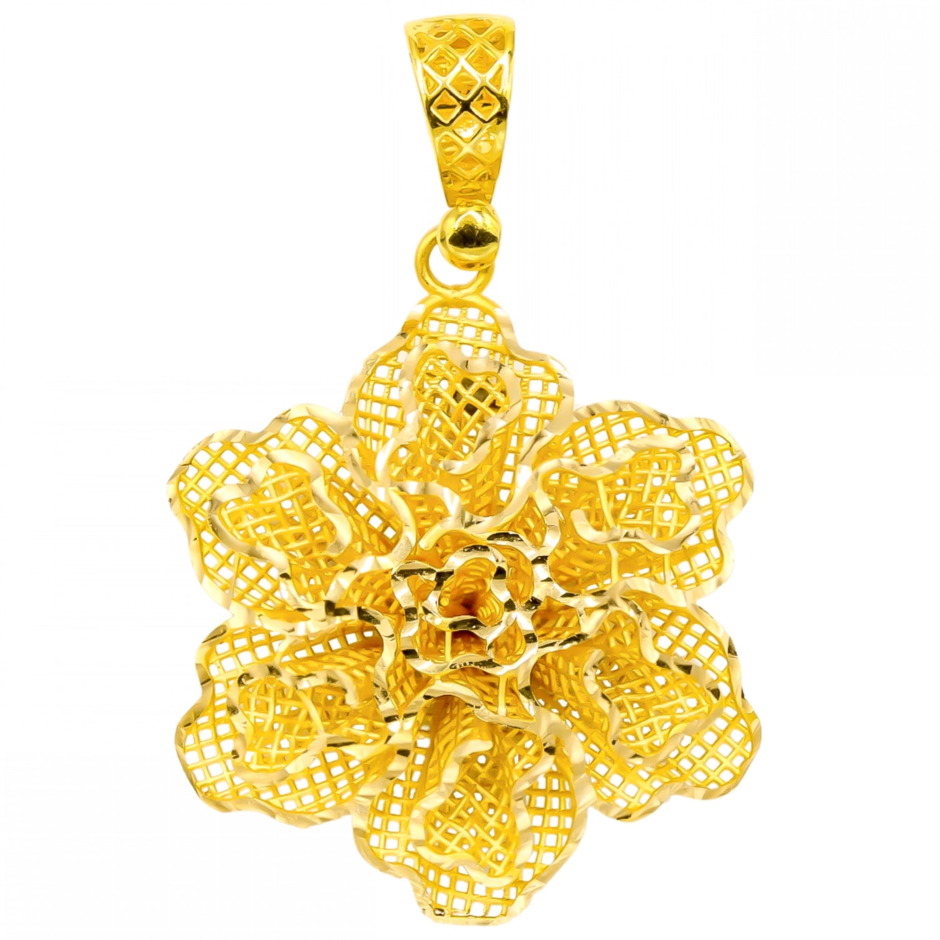 Tasarım Çiçek 22 Ayar Altın Kolye Ucu