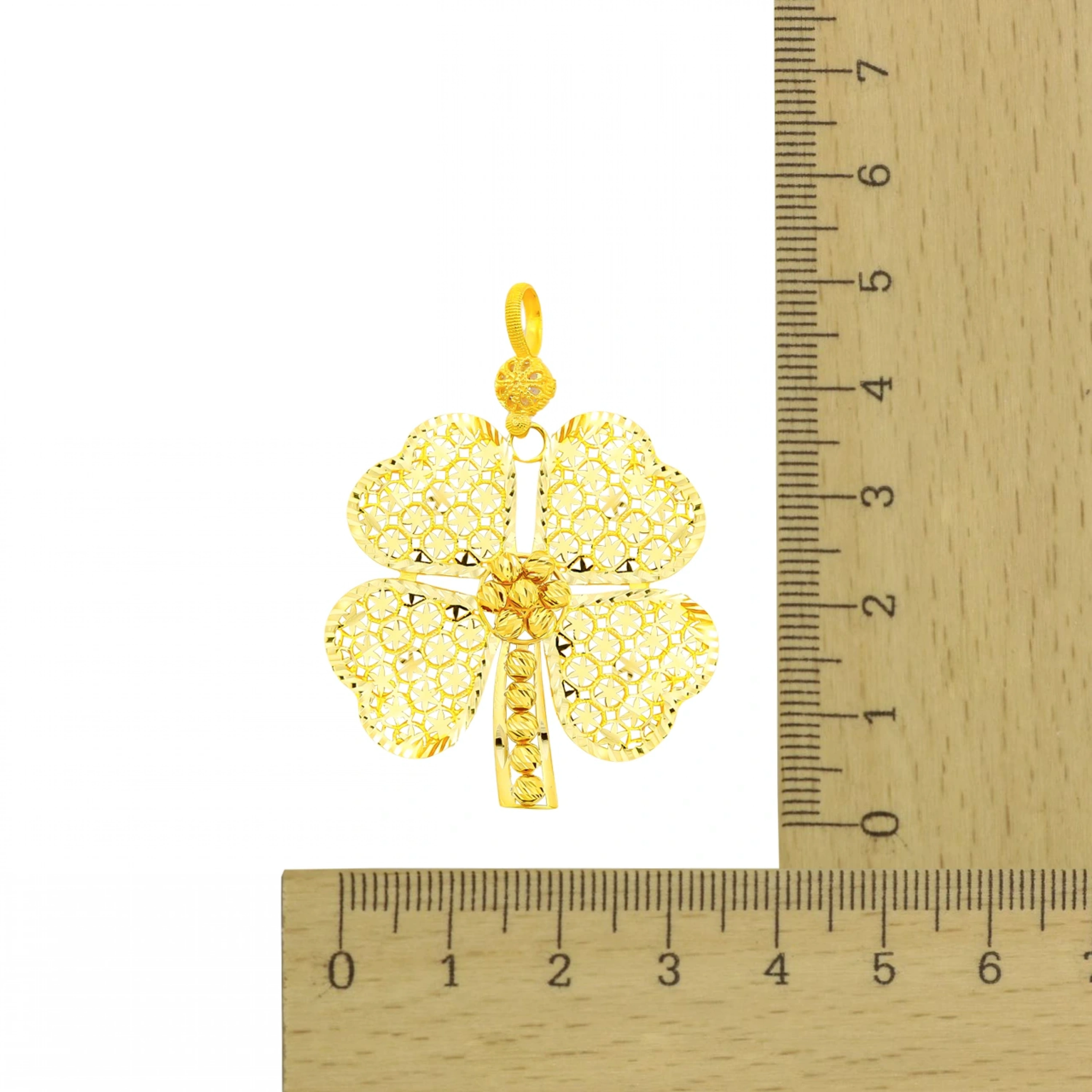 Dorikalı Yonca 14 Ayar Altın Kolye Ucu