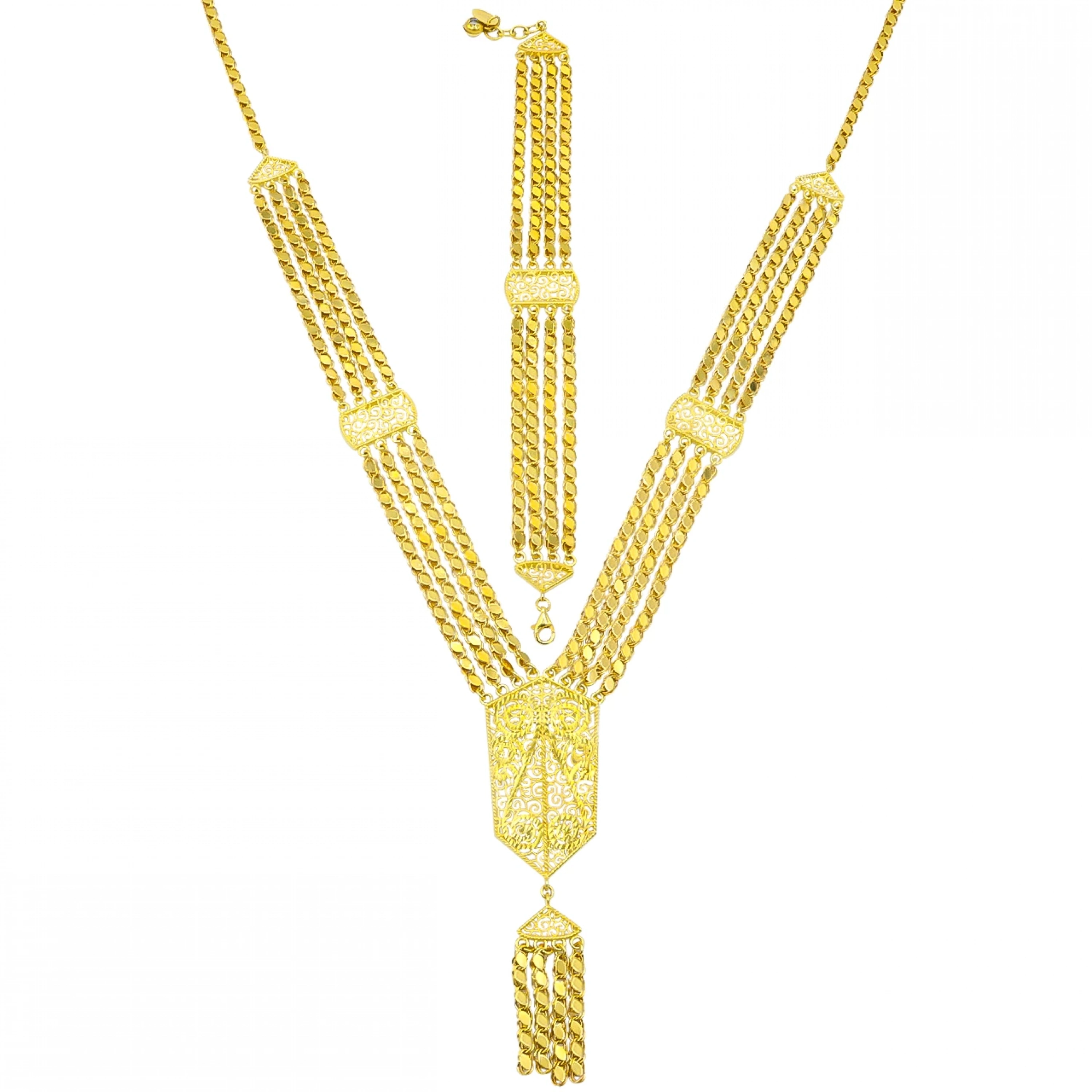 Akıtma 8 Ayar İkili Altın Set