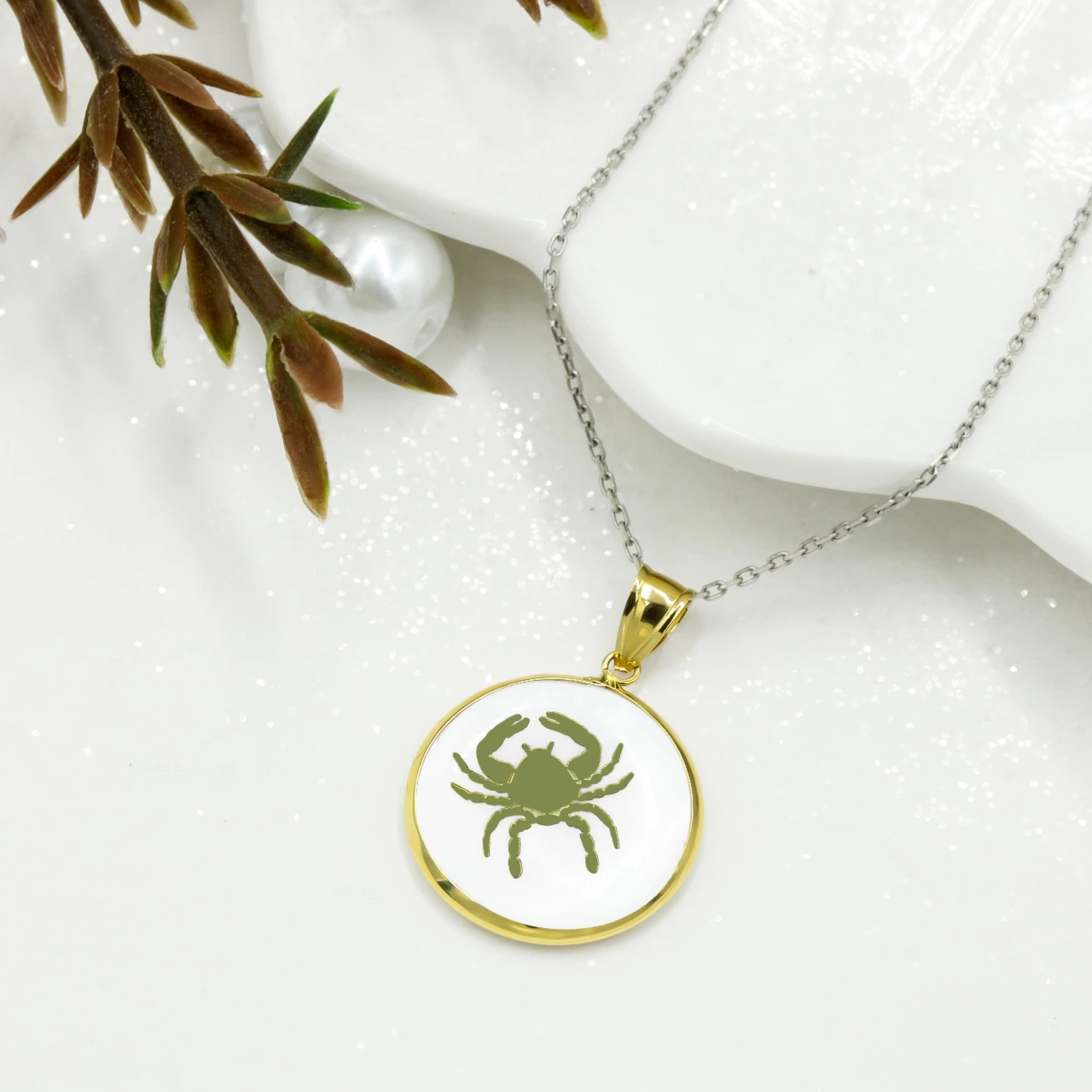 Yengeç Burcu 14 Ayar Altın Kolye Ucu