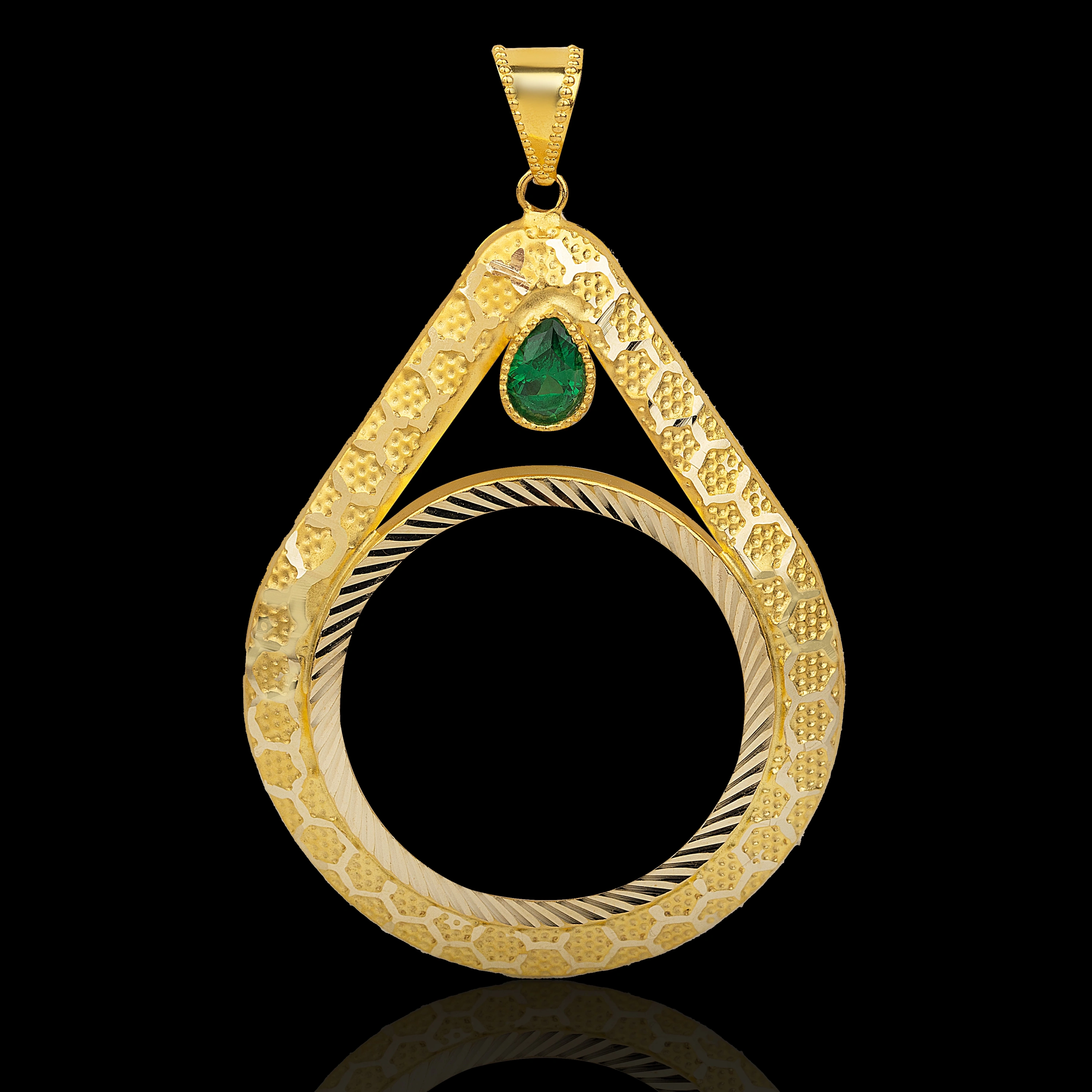 Altıgen Desenli 14 Ayar Yarım Altın Çerçeve