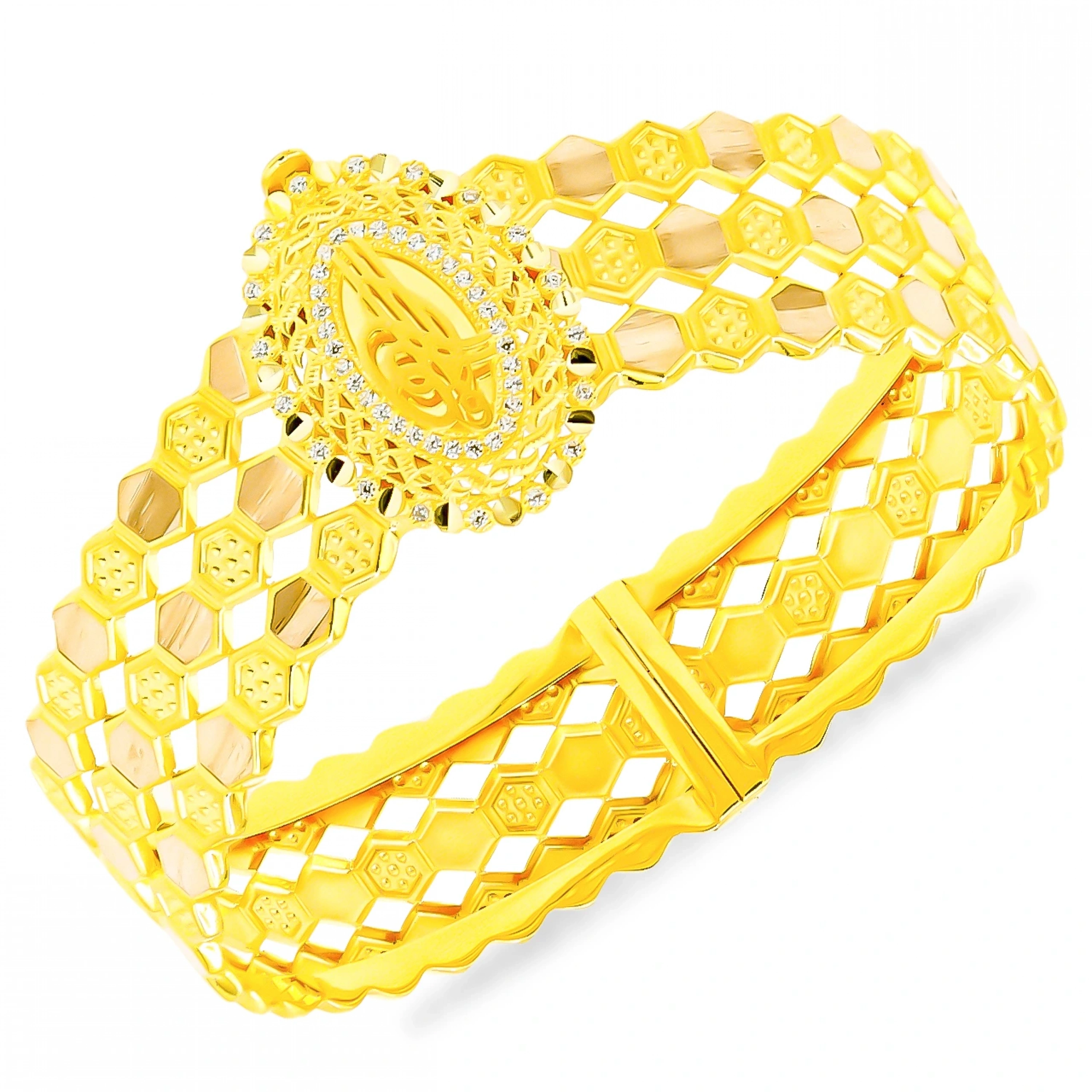 Altıgen Sıralı 8 Ayar Kelepçe Bilezik