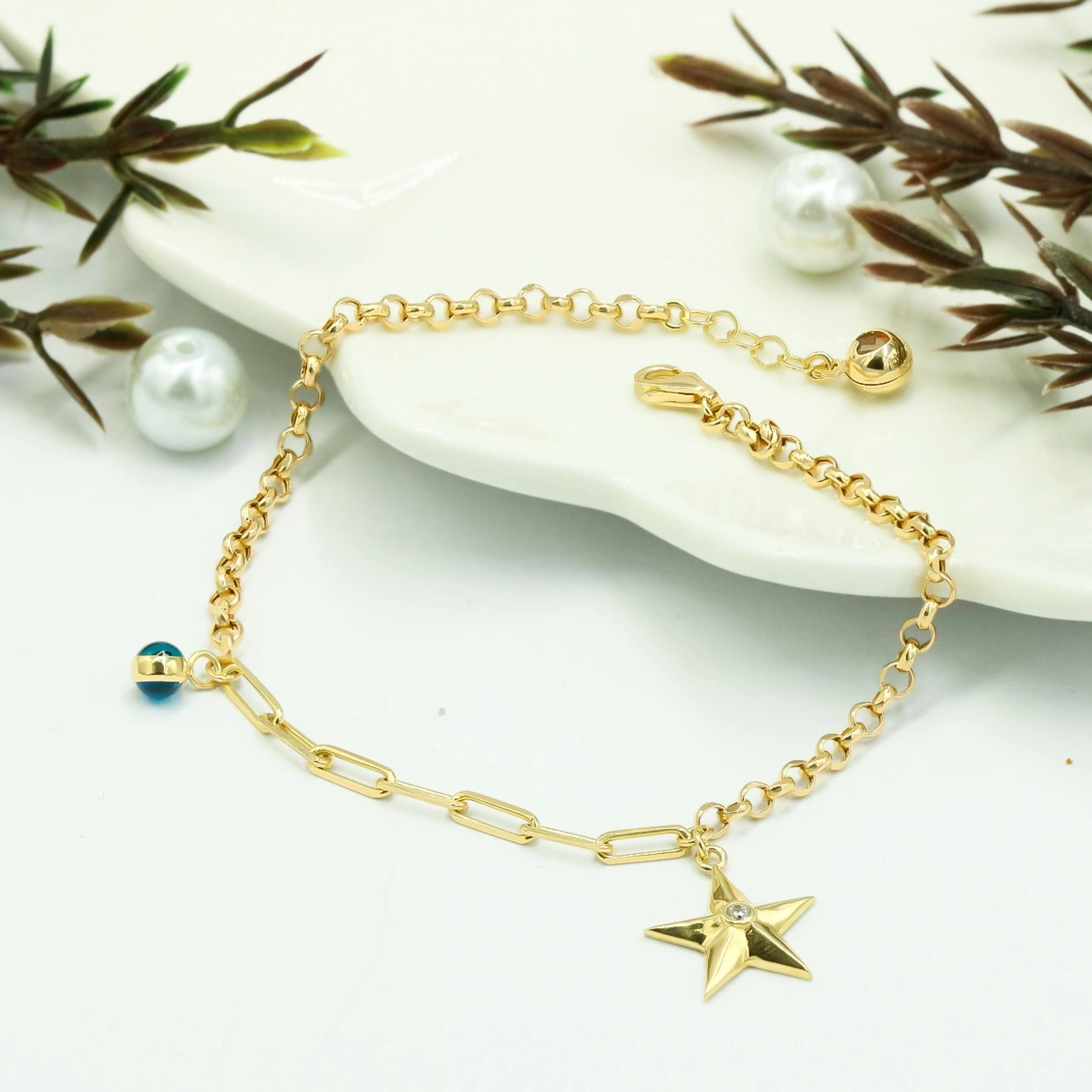 Altın Yıldız 14 Ayar Altın Bileklik