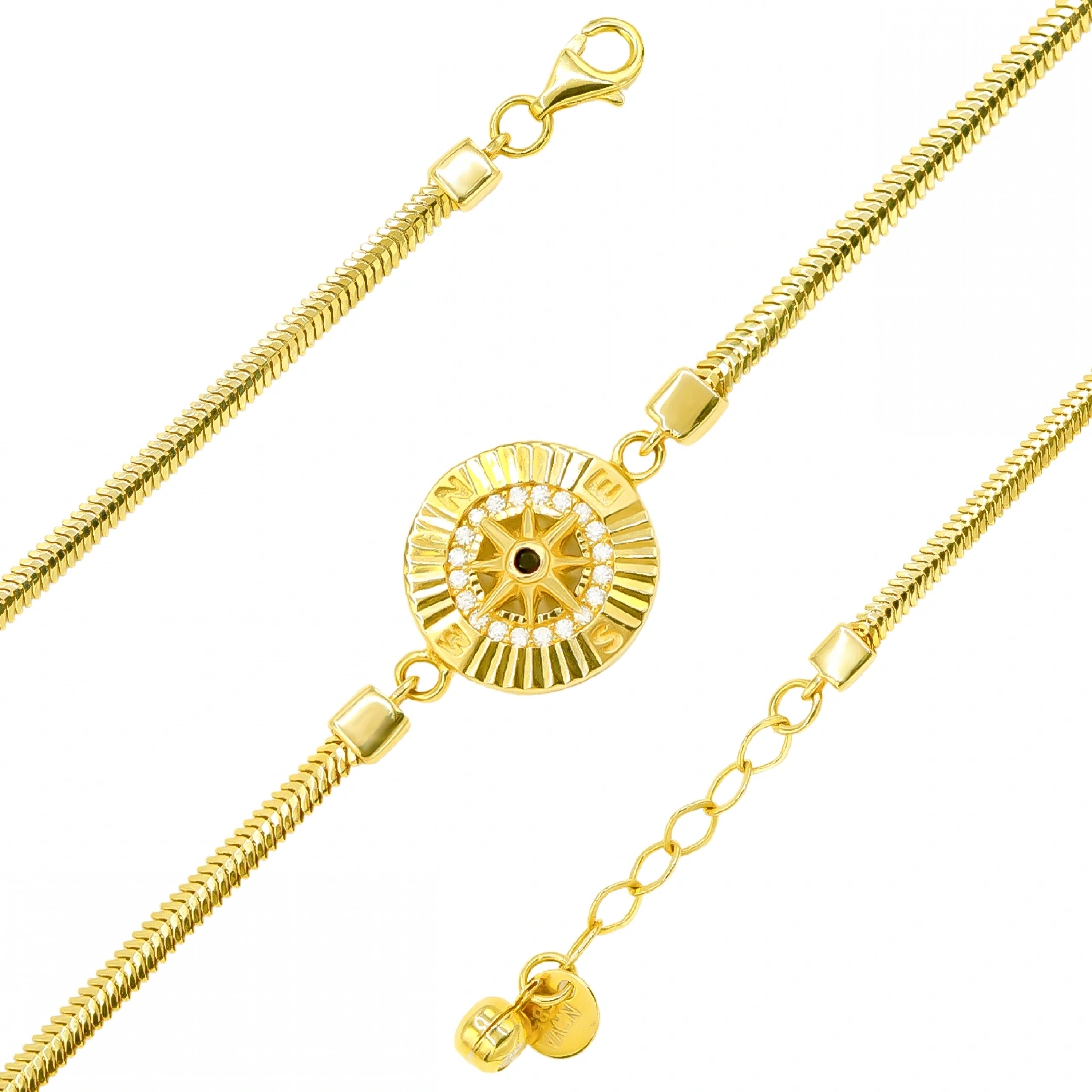 Pusula 14 Ayar Altın Bileklik