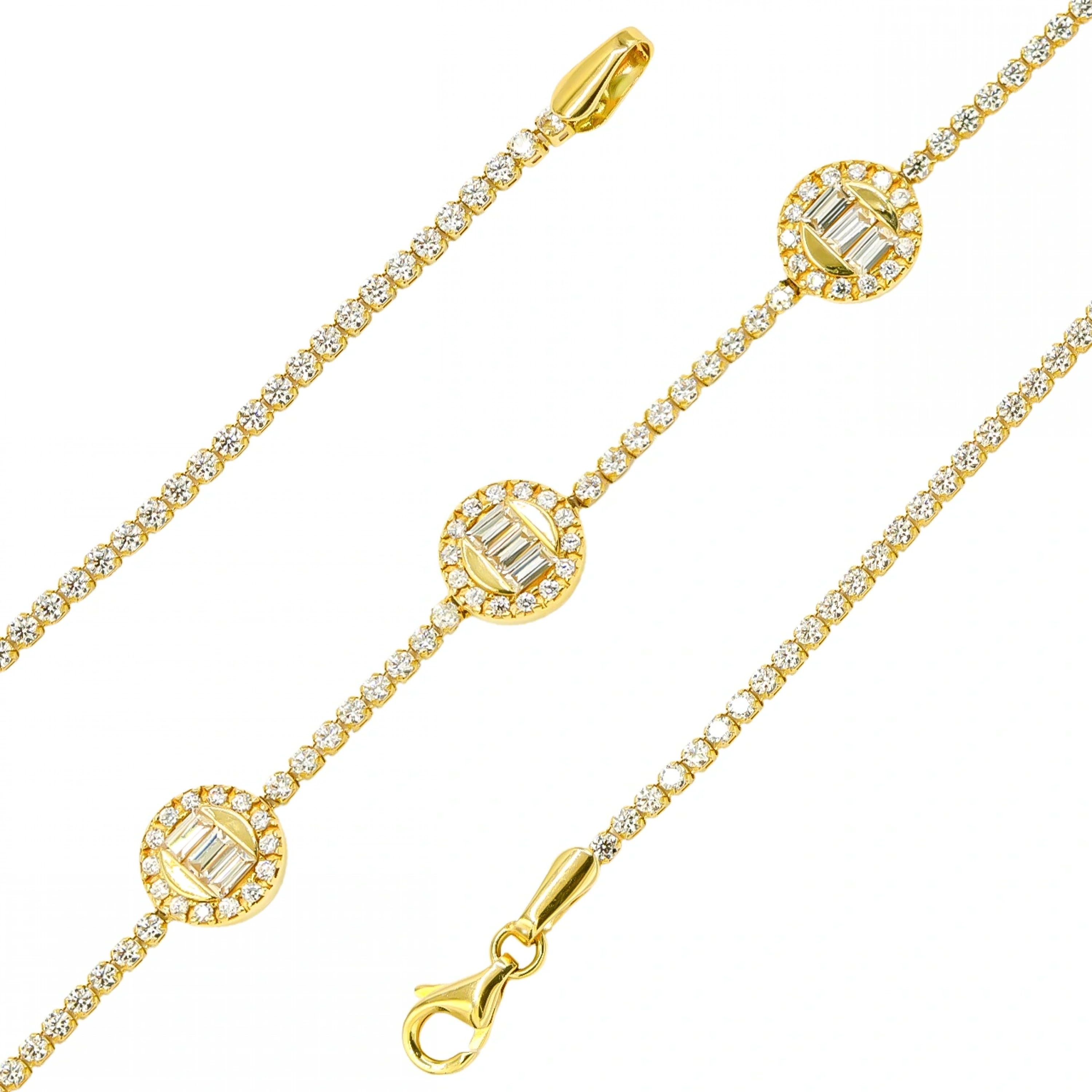 Üçlü Baget 14 Ayar Altın Bileklik