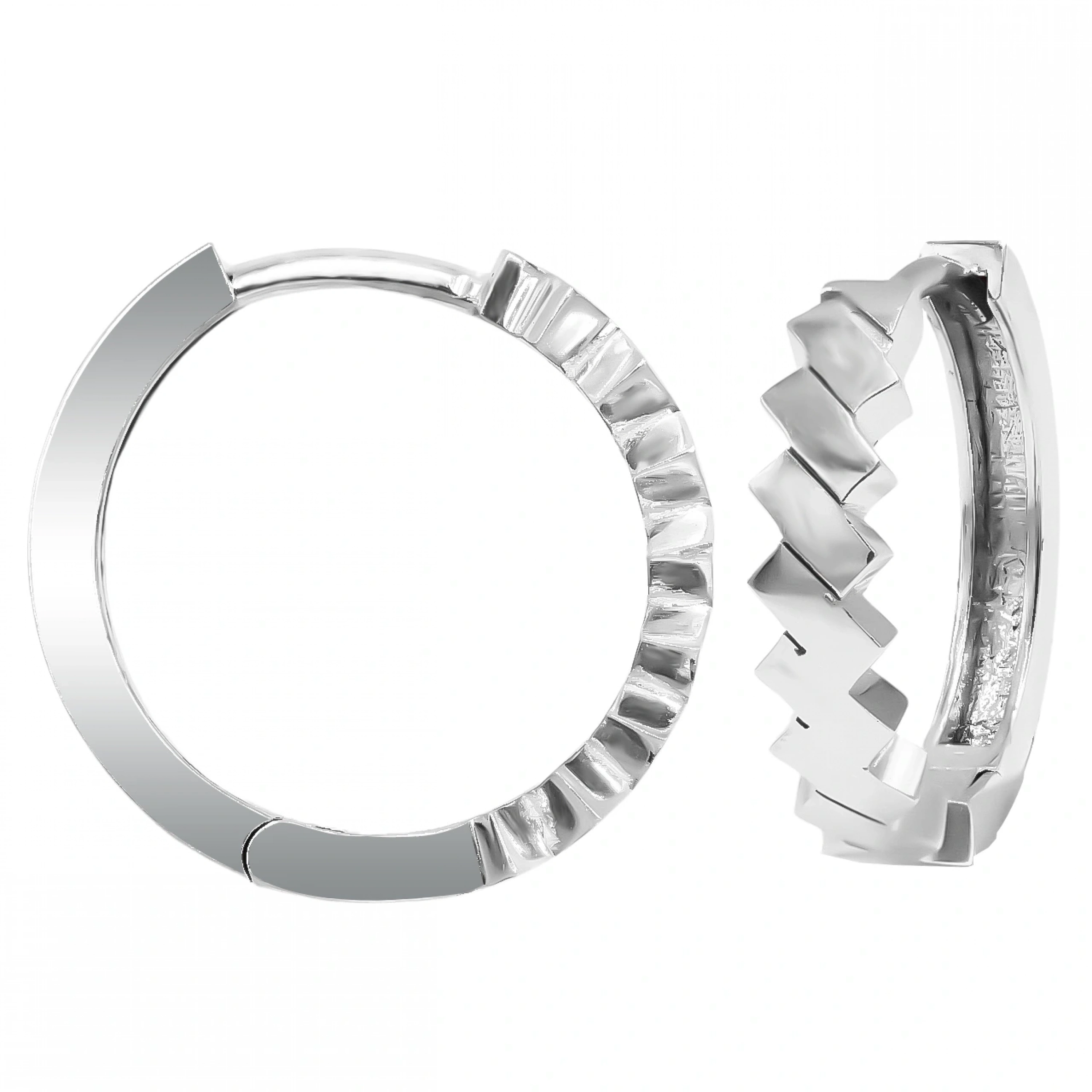 Dikdörtgen 14 Ayar Halka Altın Küpe