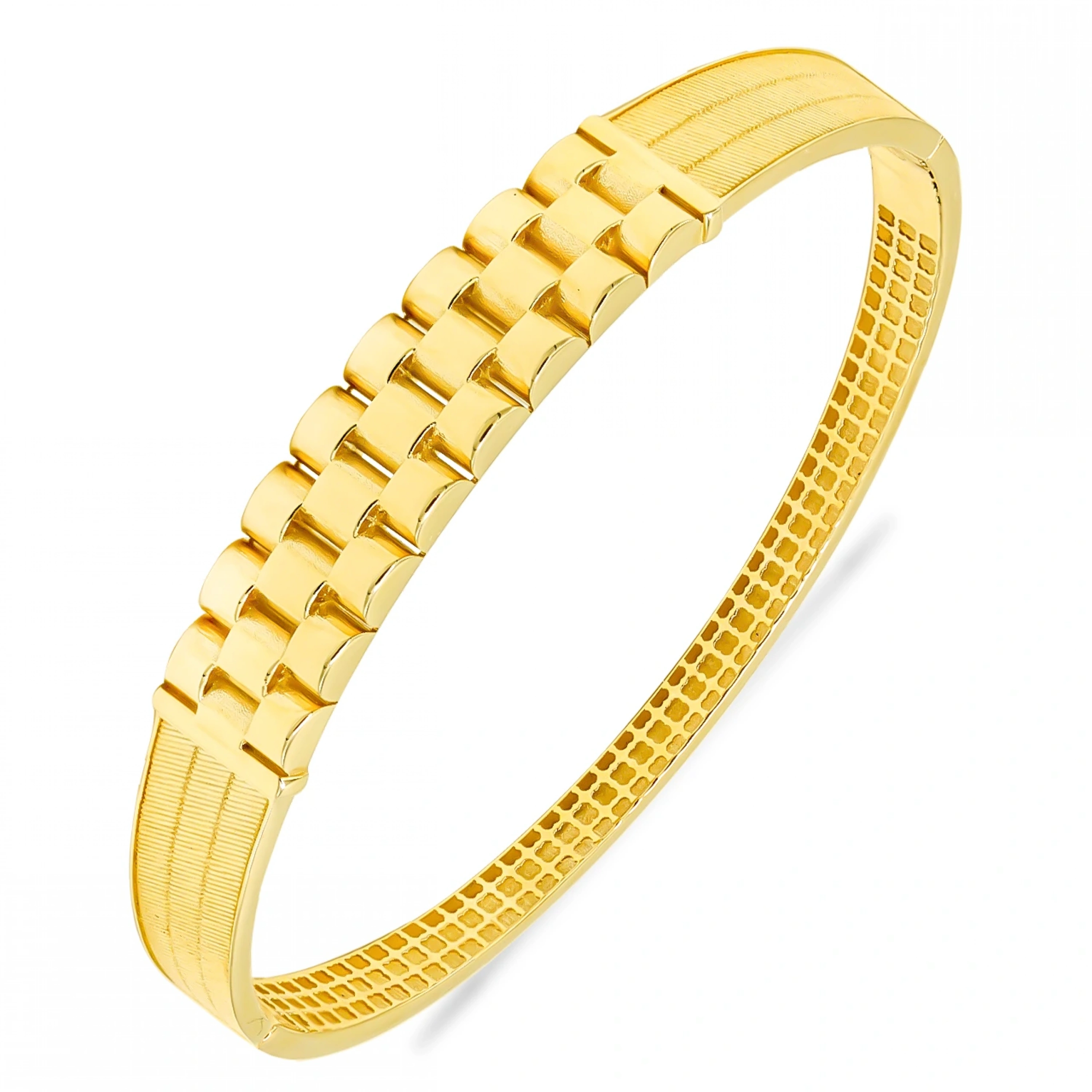 Saat Kordonlu 14 Ayar Kelepçe Bilezik