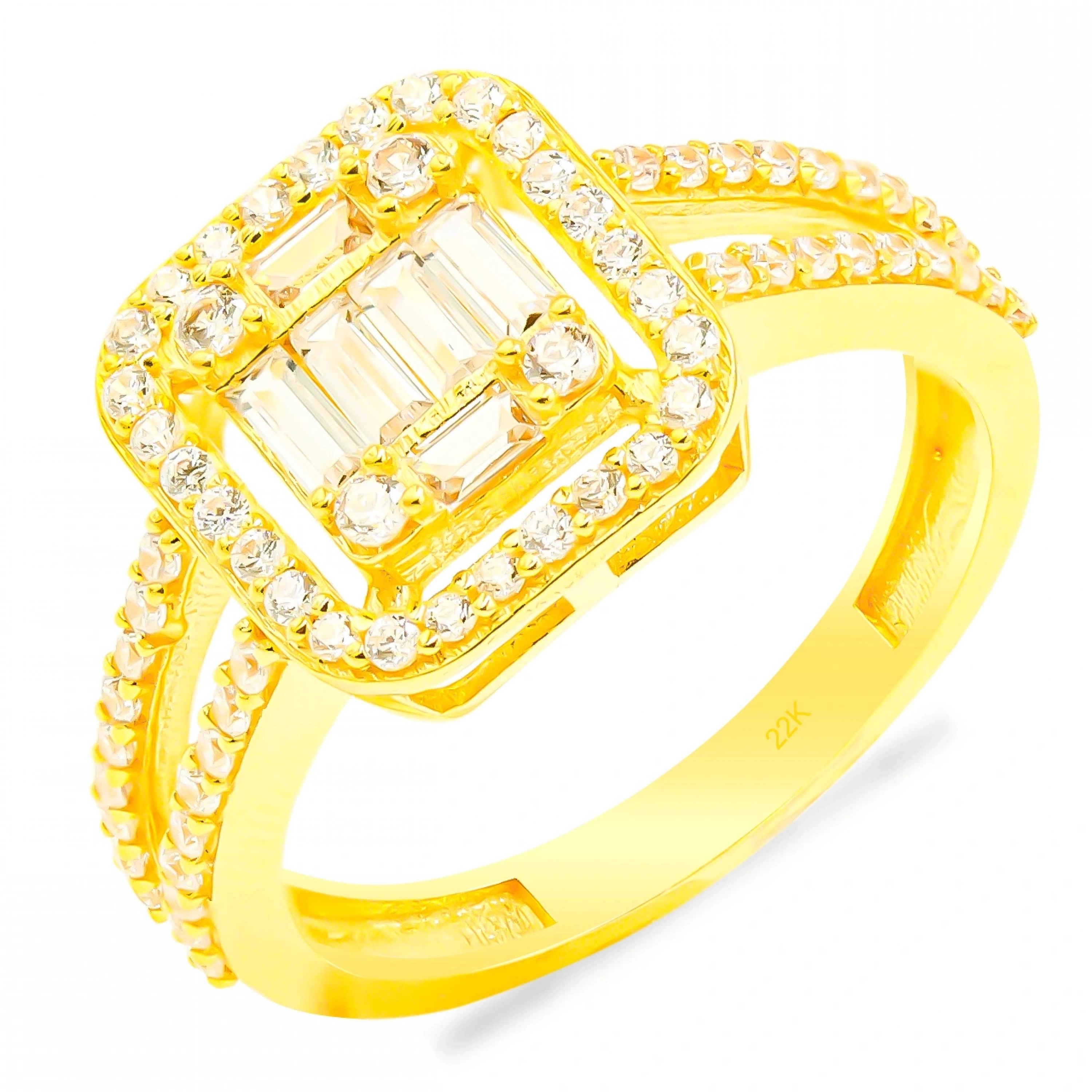 Baget Kenar Taşlı 22 Ayar Altın Yüzük