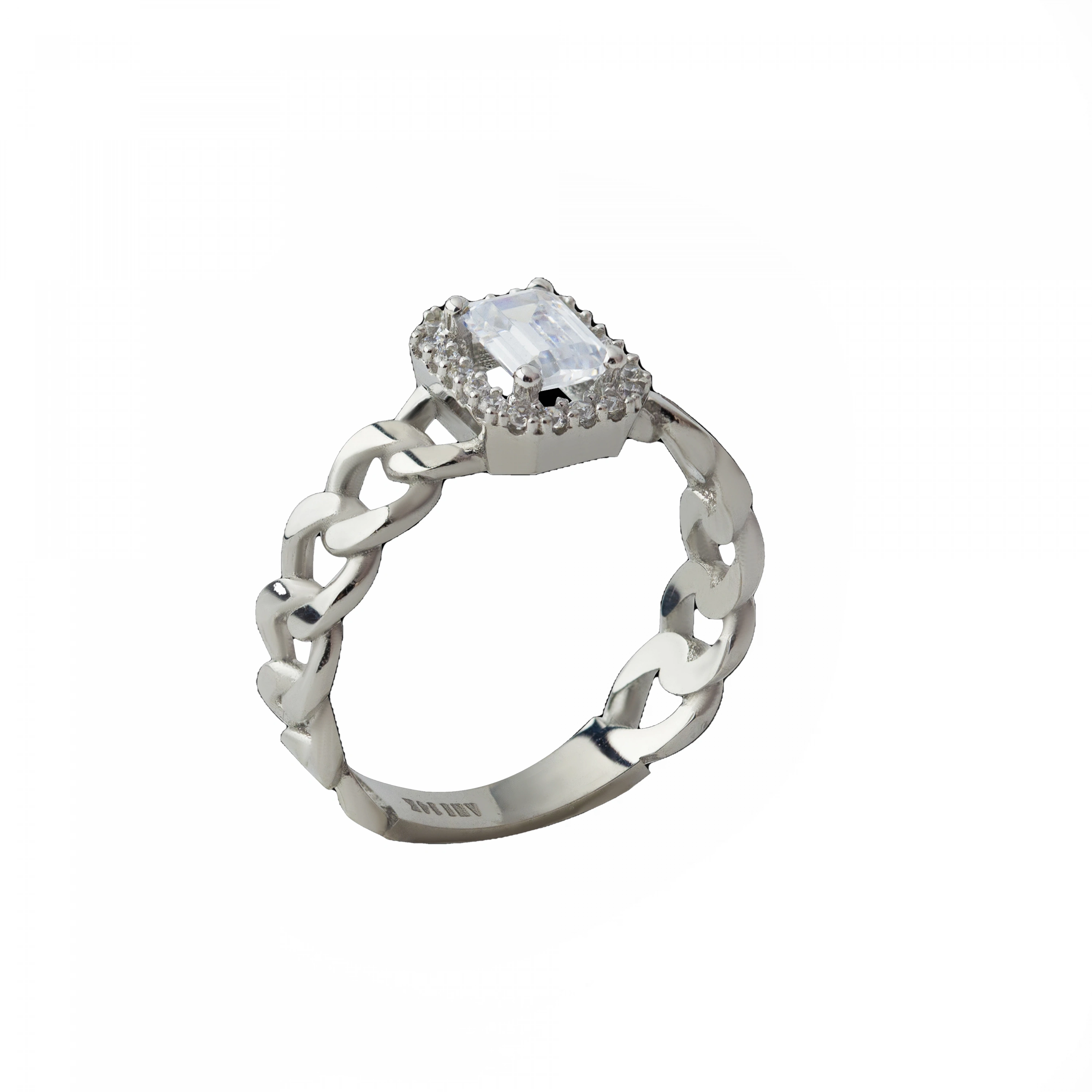 Baget Beyaz 14 Ayar Altın Yüzük