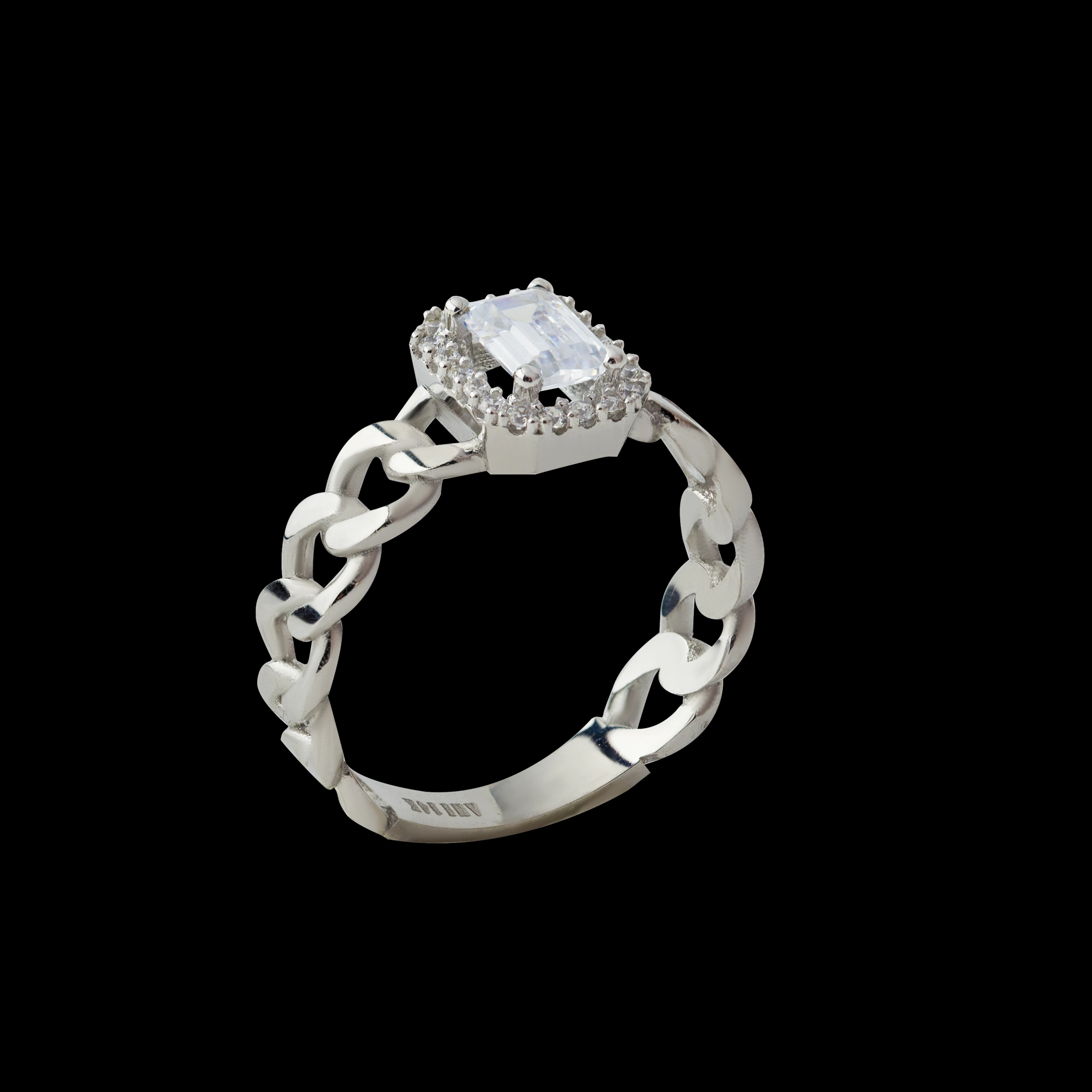 Baget Beyaz 14 Ayar Altın Yüzük