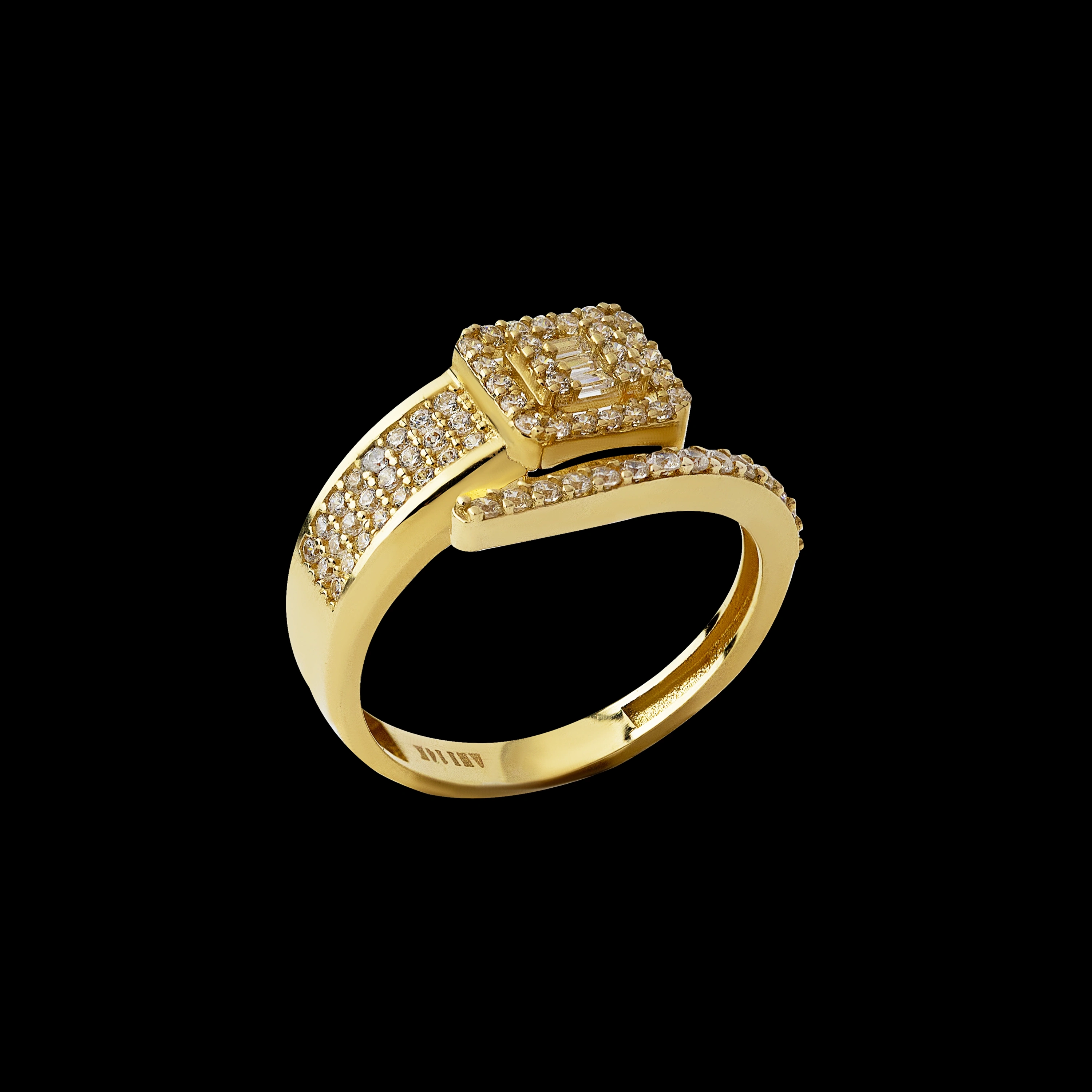 Baget Modern Kesim 14 Ayar Altın Yüzük