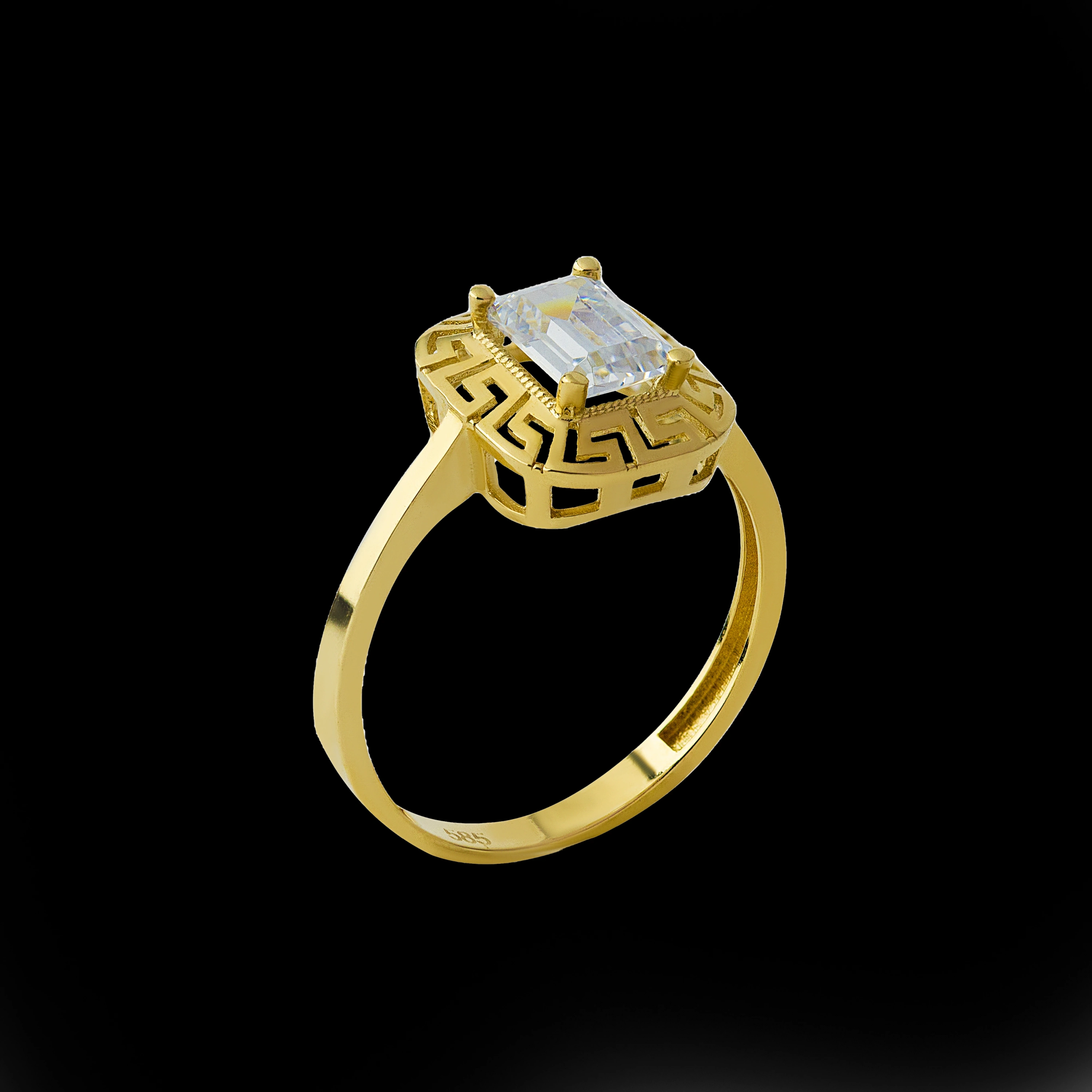 Baget Spiral Kesim 14 Ayar Altın Yüzük