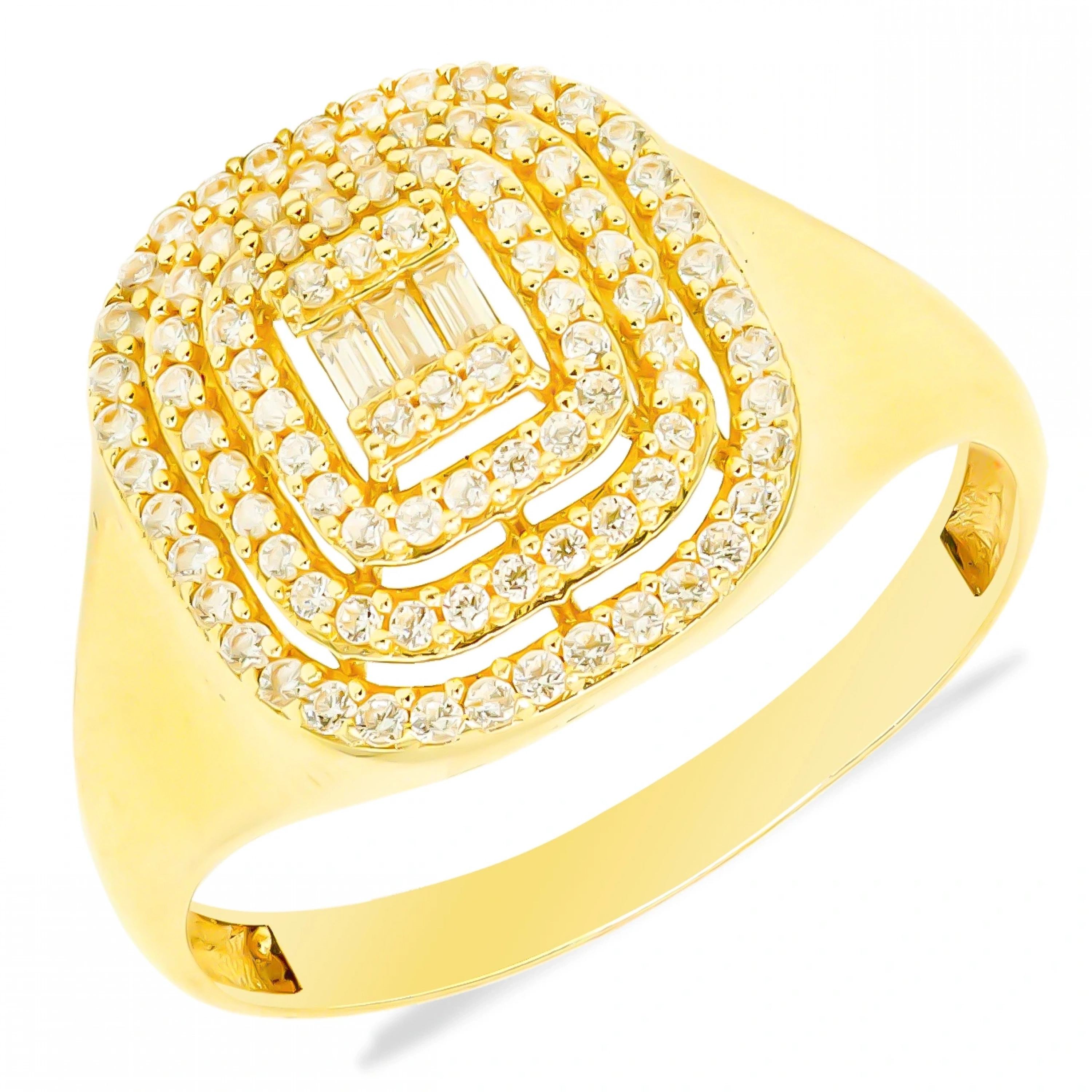 Taşlı Baget Tasarım 14 Ayar Altın Yüzük