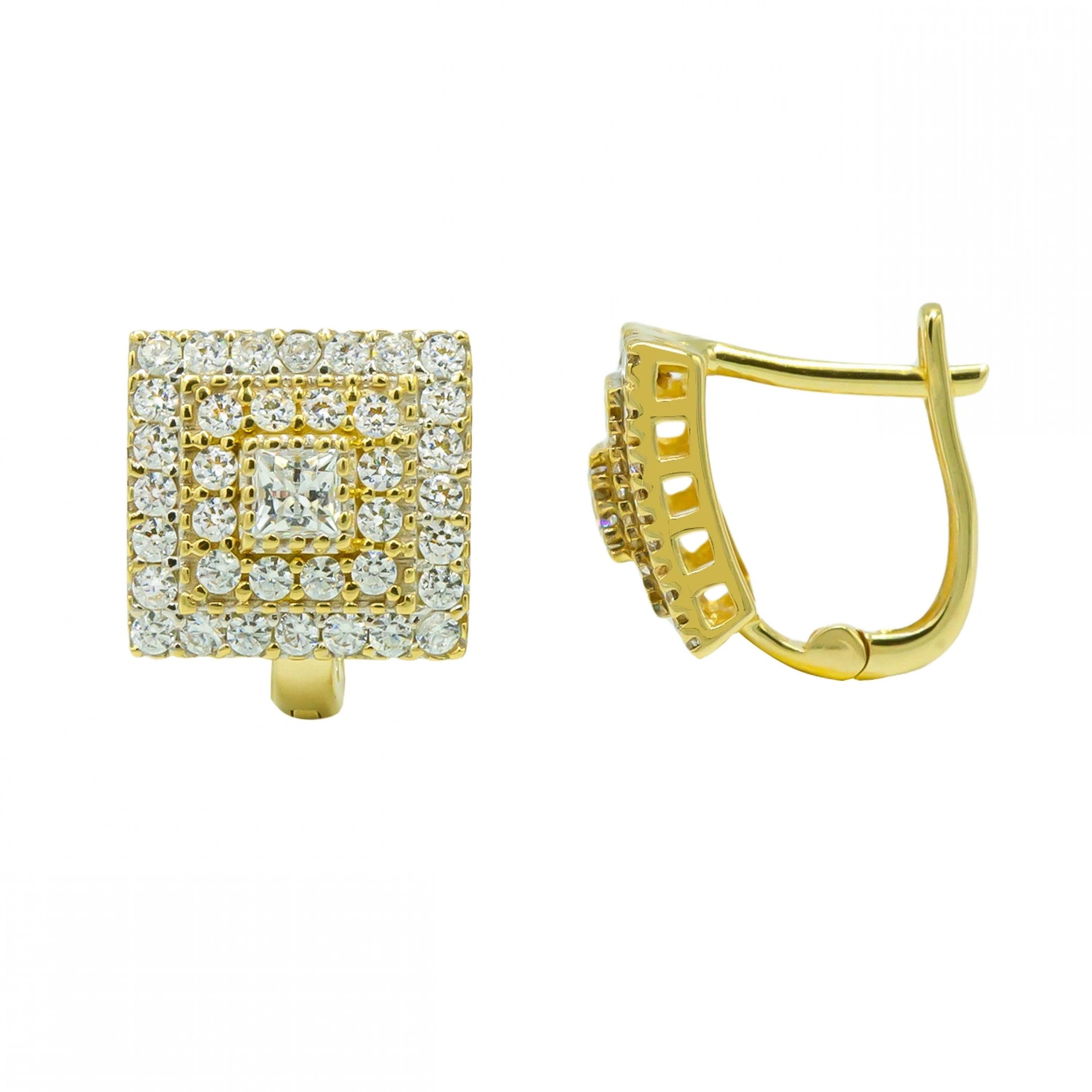 Baget Taşlı 14 Ayar Altın Küpe