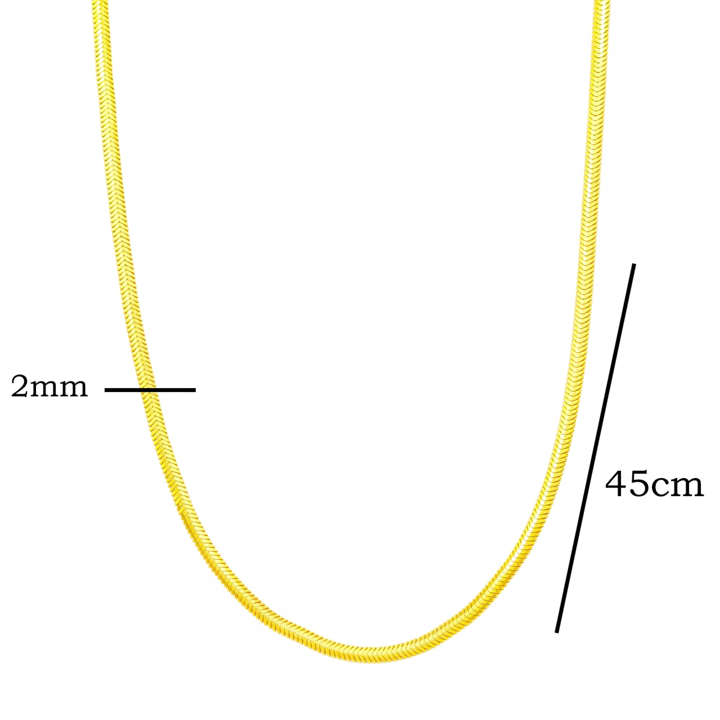 Balıksırtı 22 Ayar Altın Zincir - 45 cm